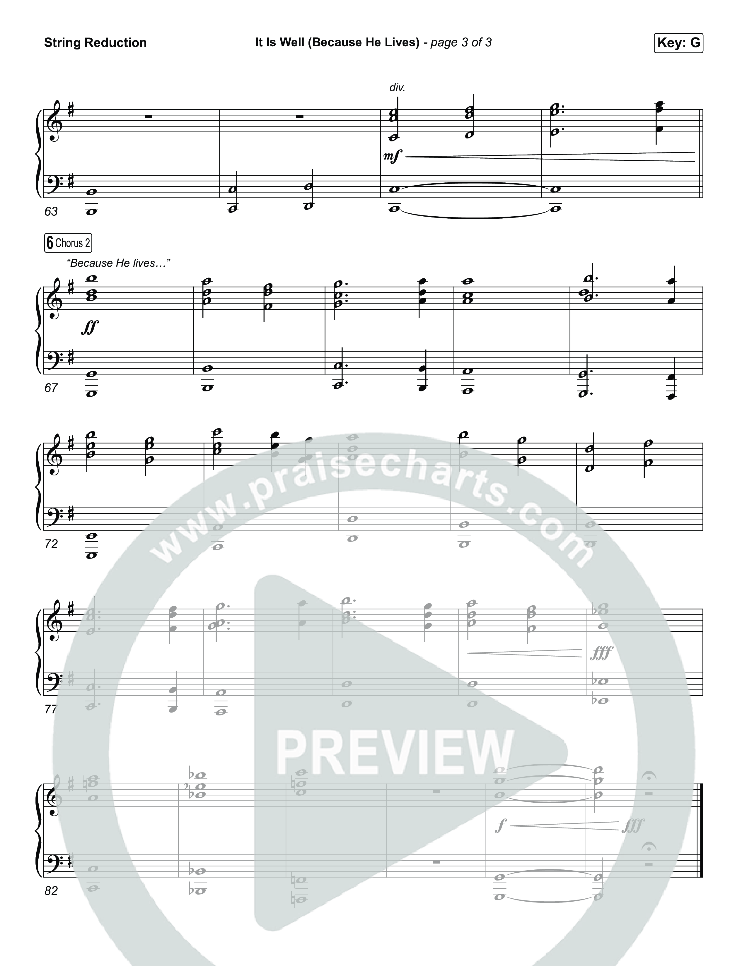 It Is Well (Because He Lives) (Choral Anthem SATB) String Reduction (Tommee Profitt / Bay Turner / Arr. Luke Gambill)