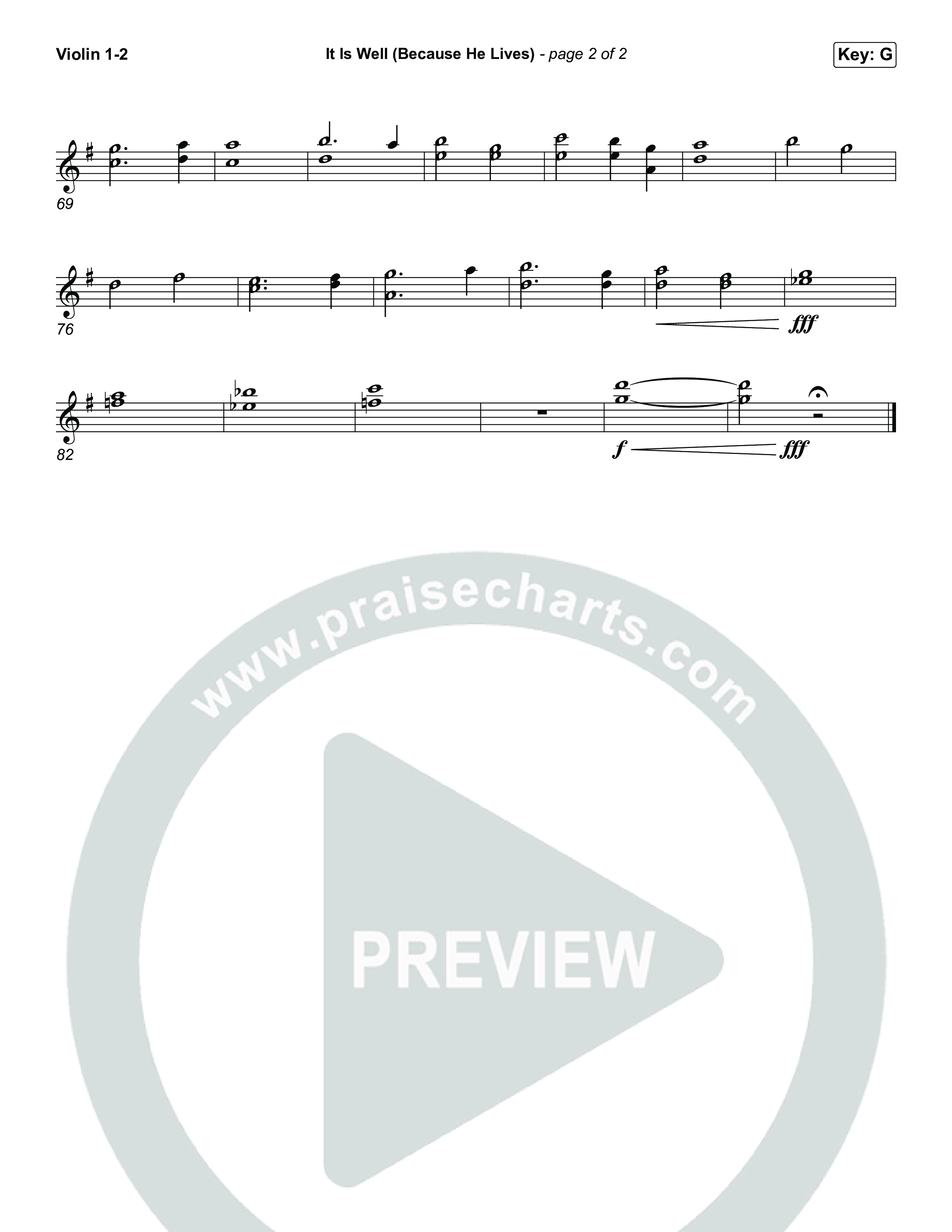 It Is Well (Because He Lives) (Choral Anthem SATB) String Pack (Tommee Profitt / Bay Turner / Arr. Luke Gambill)