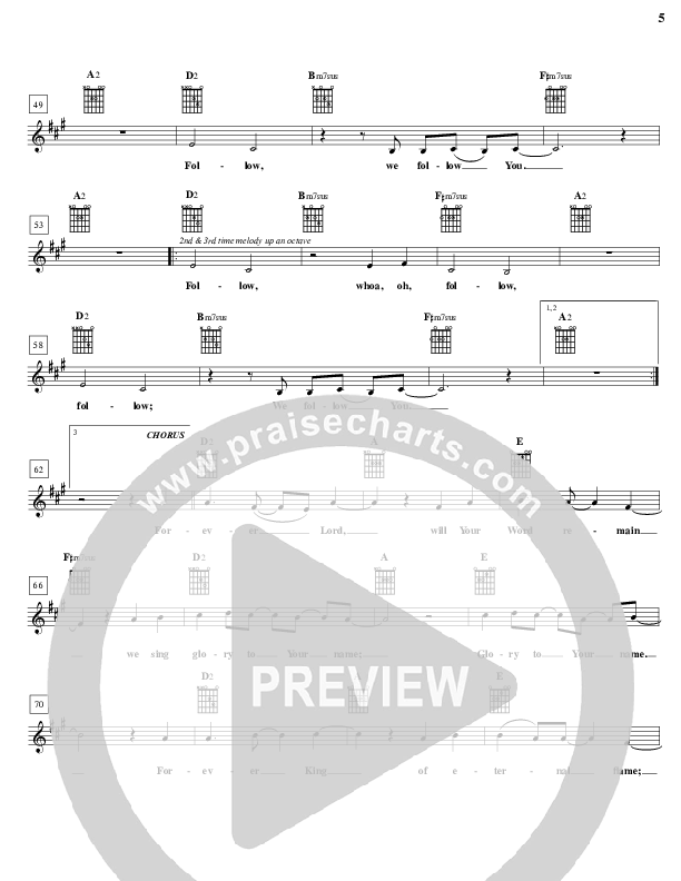 Your Word Lead Sheet (Parachute Band)
