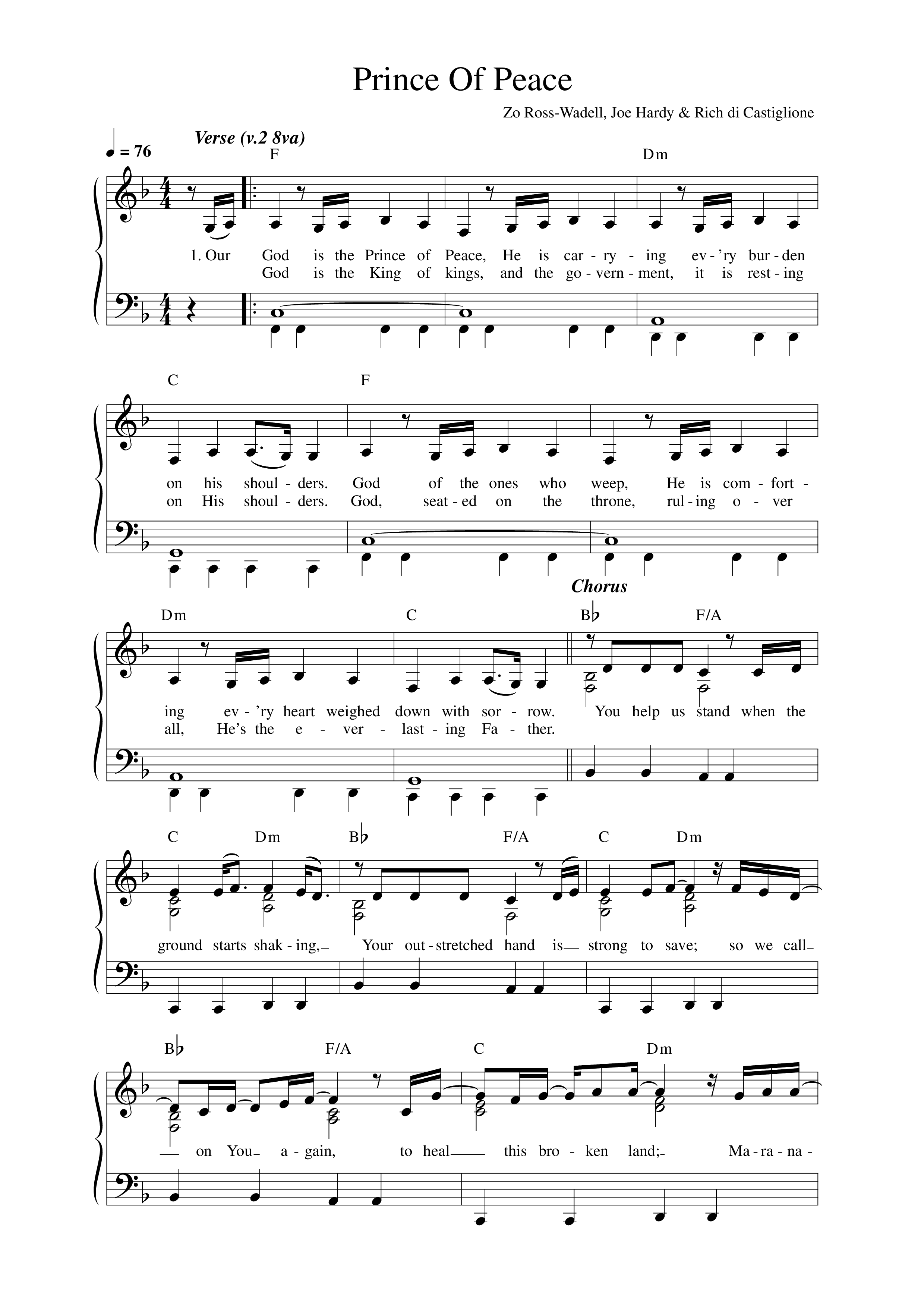 Prince Of Peace Lead Sheet Melody (KXC / Zo Ross-Waddell / Imi Agboaye)