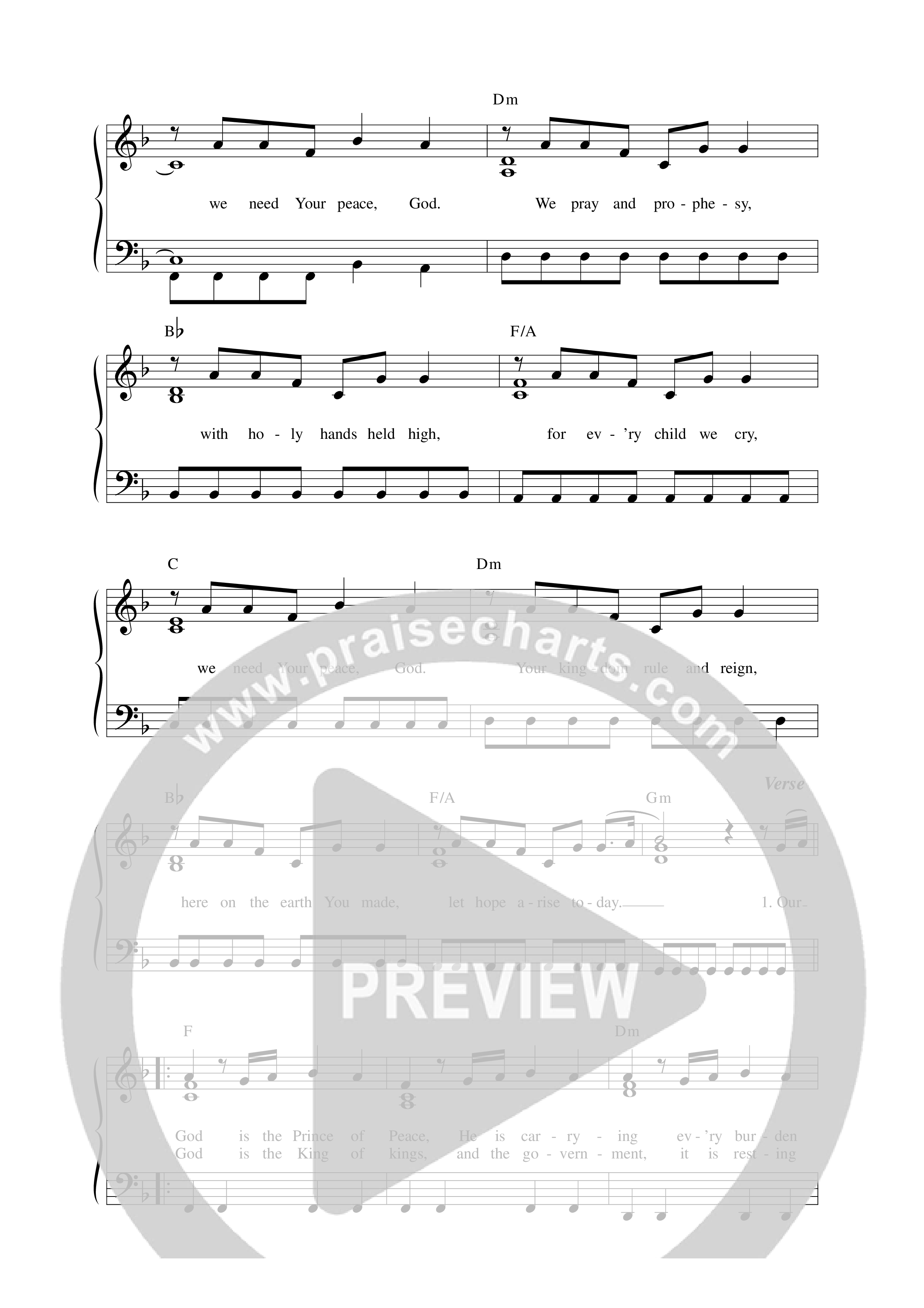 Prince Of Peace Lead Sheet Melody (KXC / Zo Ross-Waddell / Imi Agboaye)