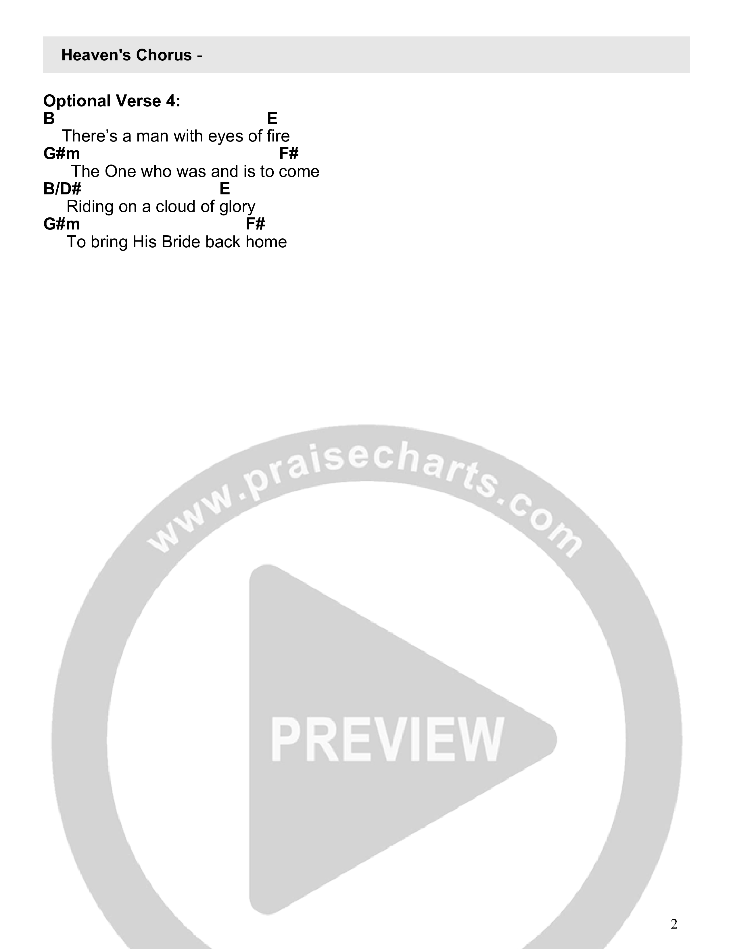Heaven's Chorus (Live) Chord Chart (LIFEGATE Music / Jason Best)