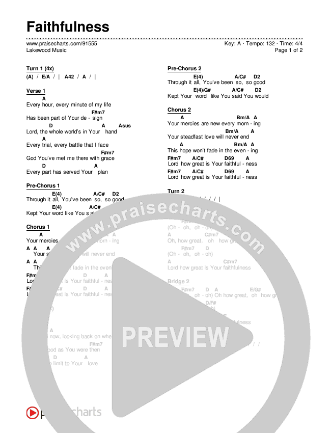 Faithfulness Chords & Lyrics (Lakewood Music)