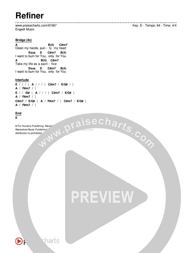 Refiner Chords & Lyrics (Engedi Music)