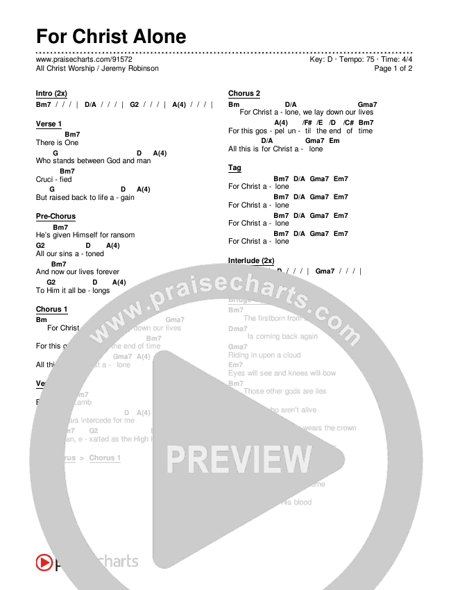 For Christ Alone Chords & Lyrics (All Christ Worship / Jeremy Robinson)