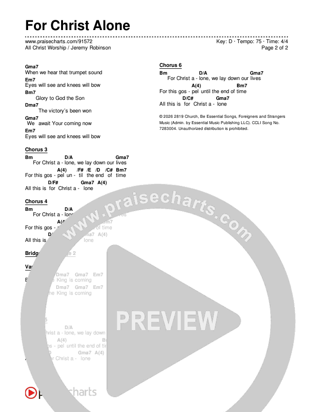 For Christ Alone Chords & Lyrics (All Christ Worship / Jeremy Robinson)