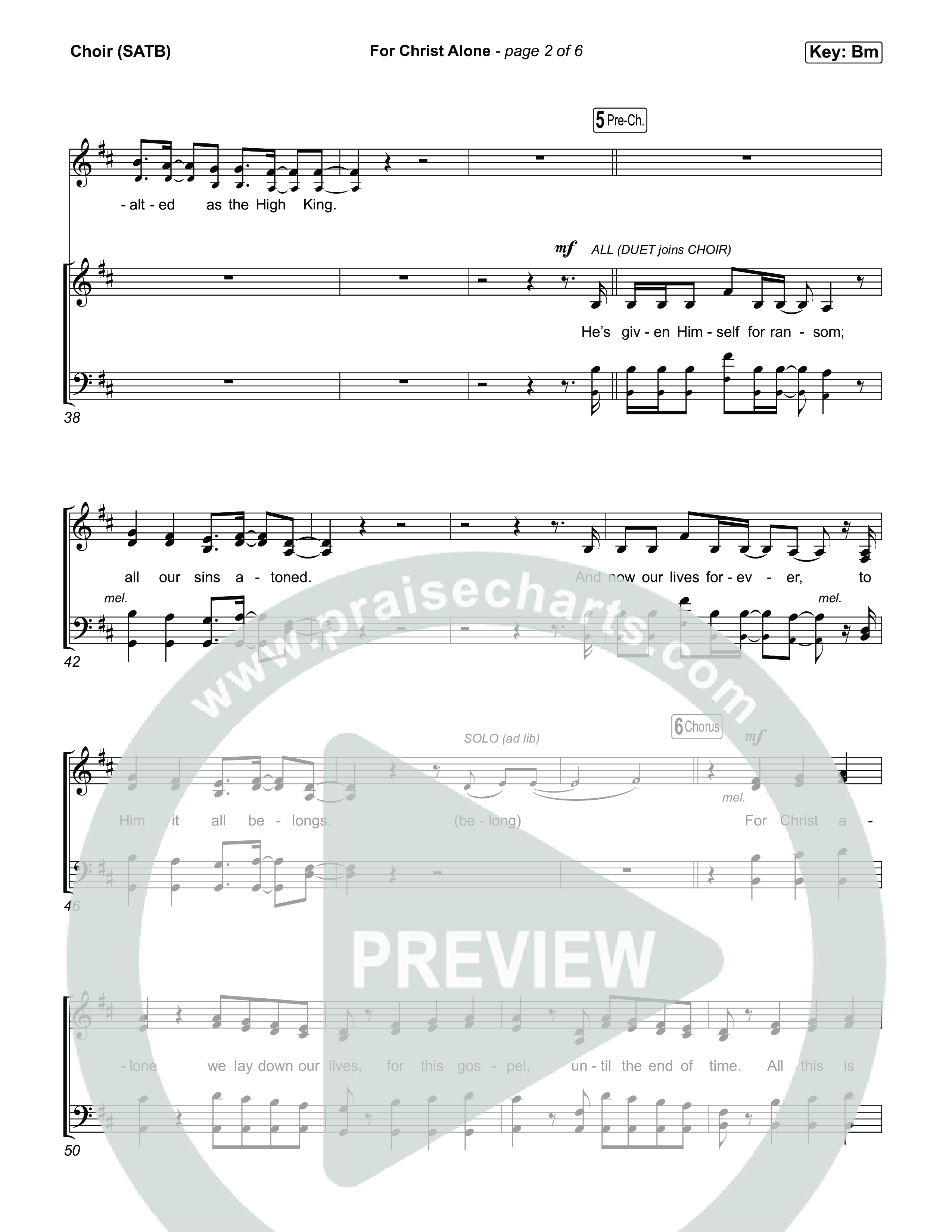For Christ Alone Choir Sheet (SATB) (All Christ Worship / Jeremy Robinson)