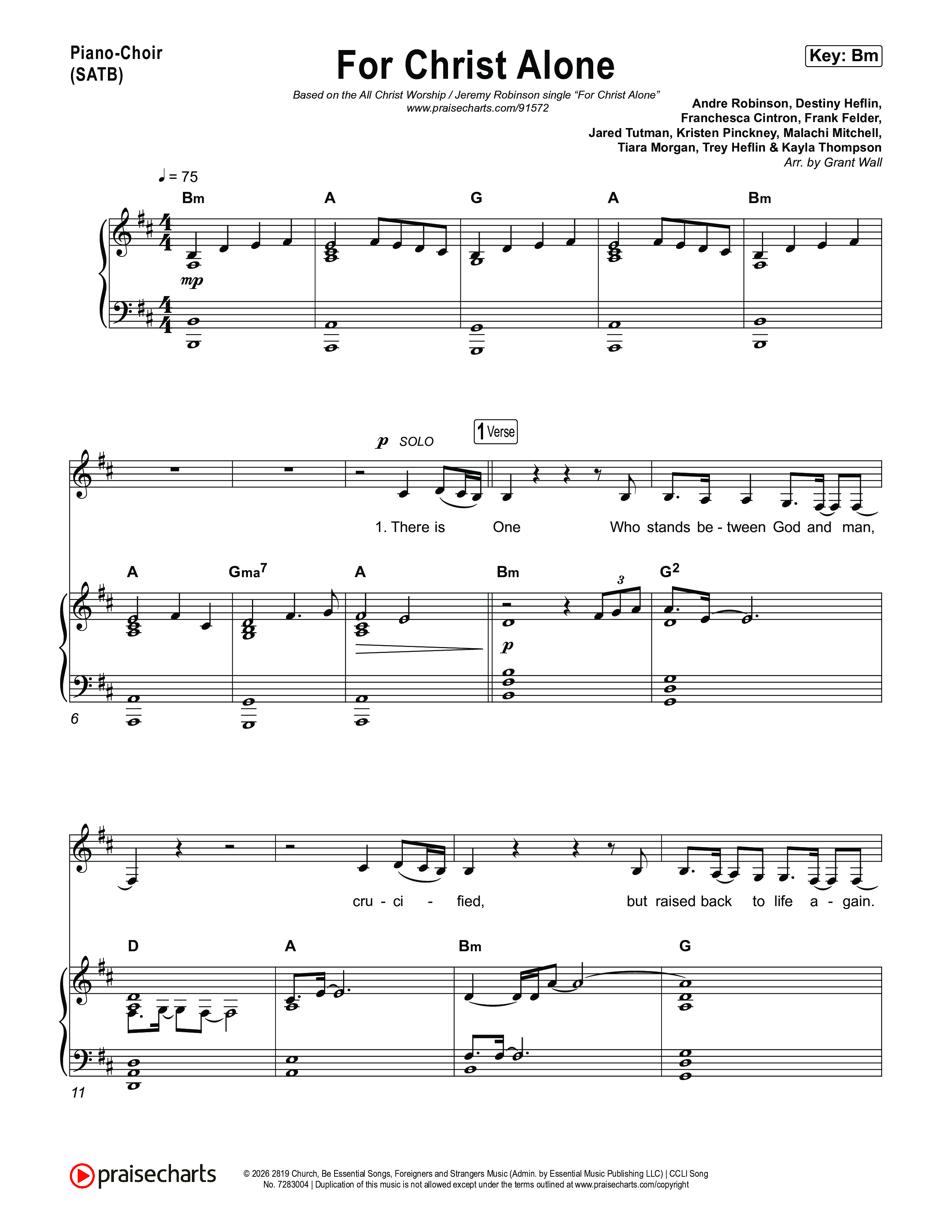 For Christ Alone Piano/Vocal Pack (All Christ Worship / Jeremy Robinson)