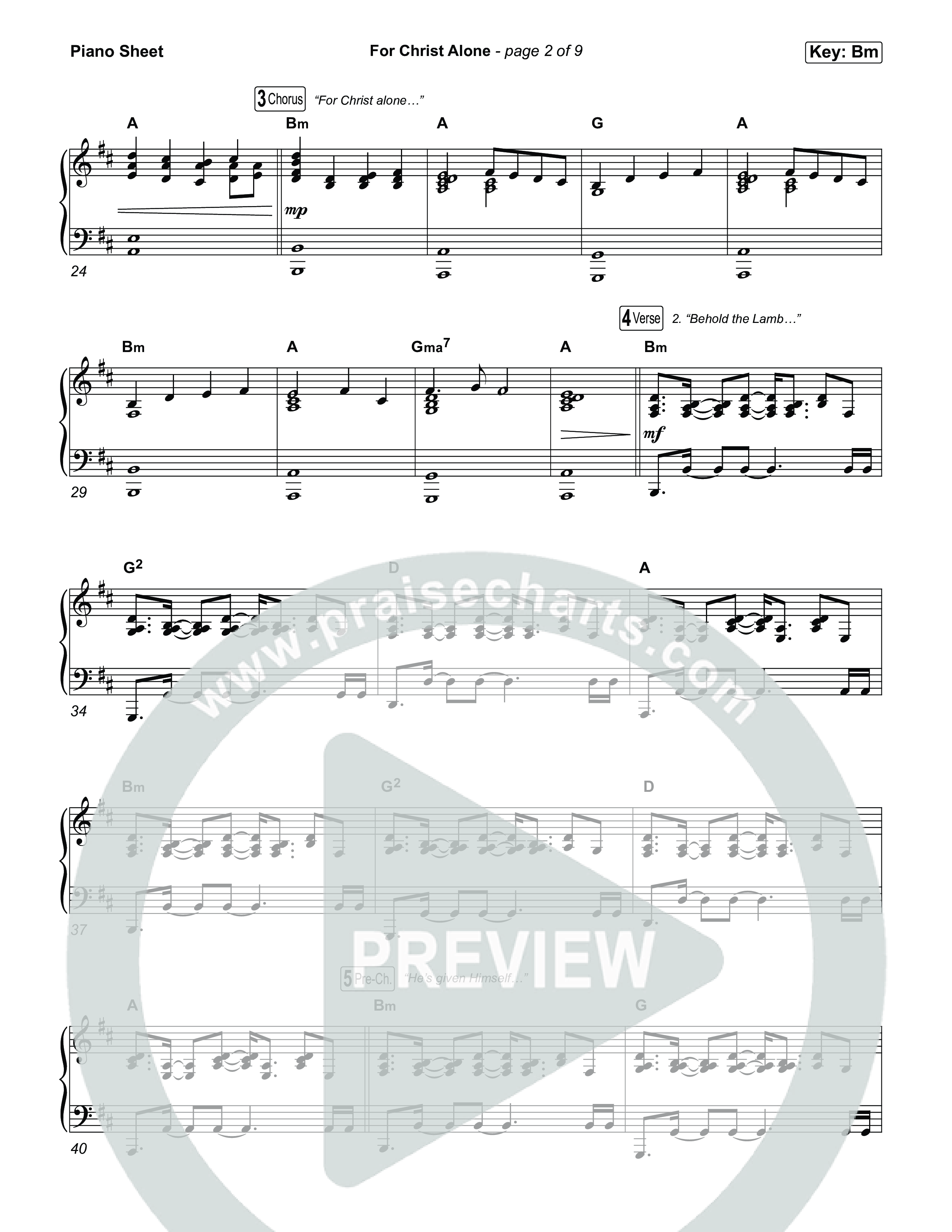 For Christ Alone Piano Sheet (All Christ Worship / Jeremy Robinson)