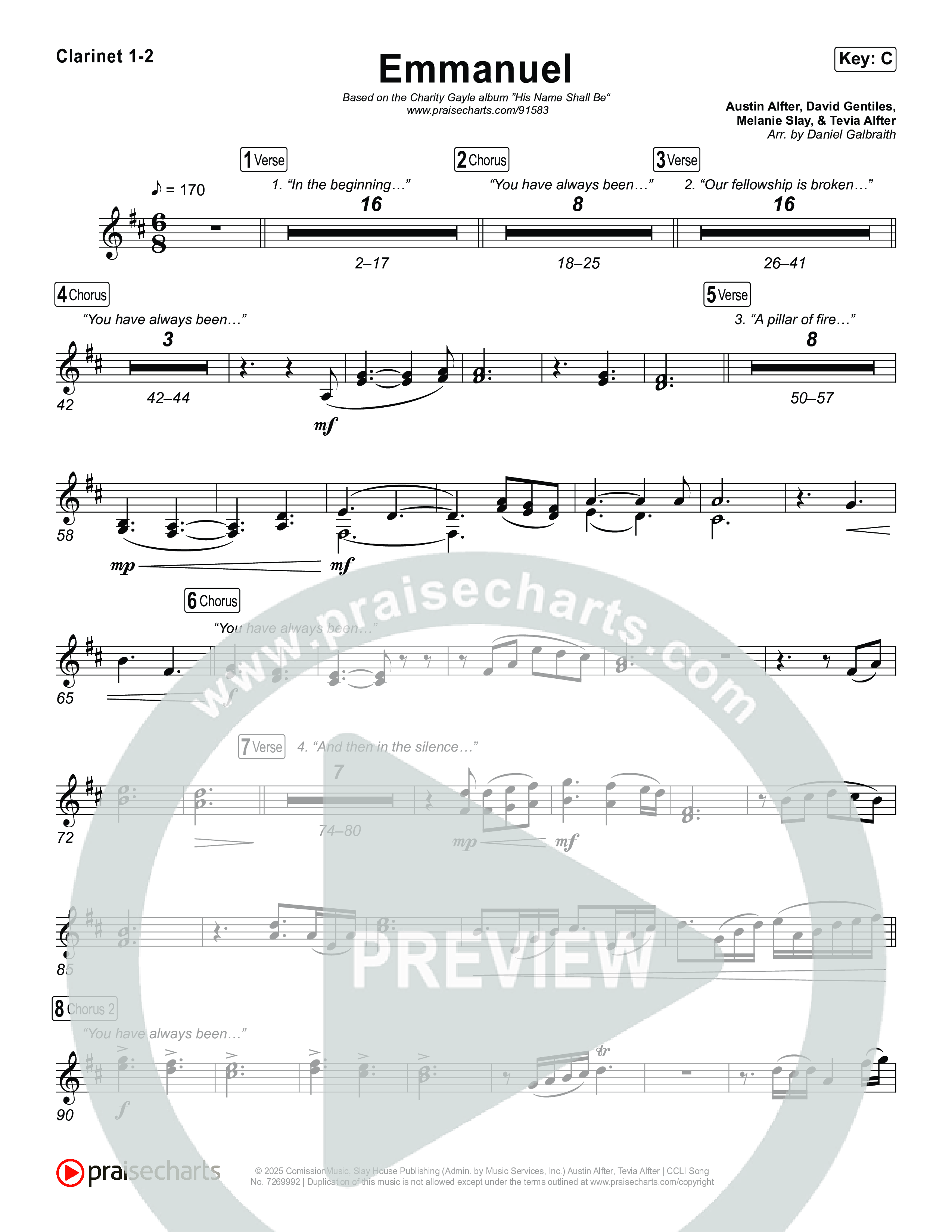 Emmanuel (Live) Clarinet 1,2 (Charity Gayle / Ryan Kennedy)