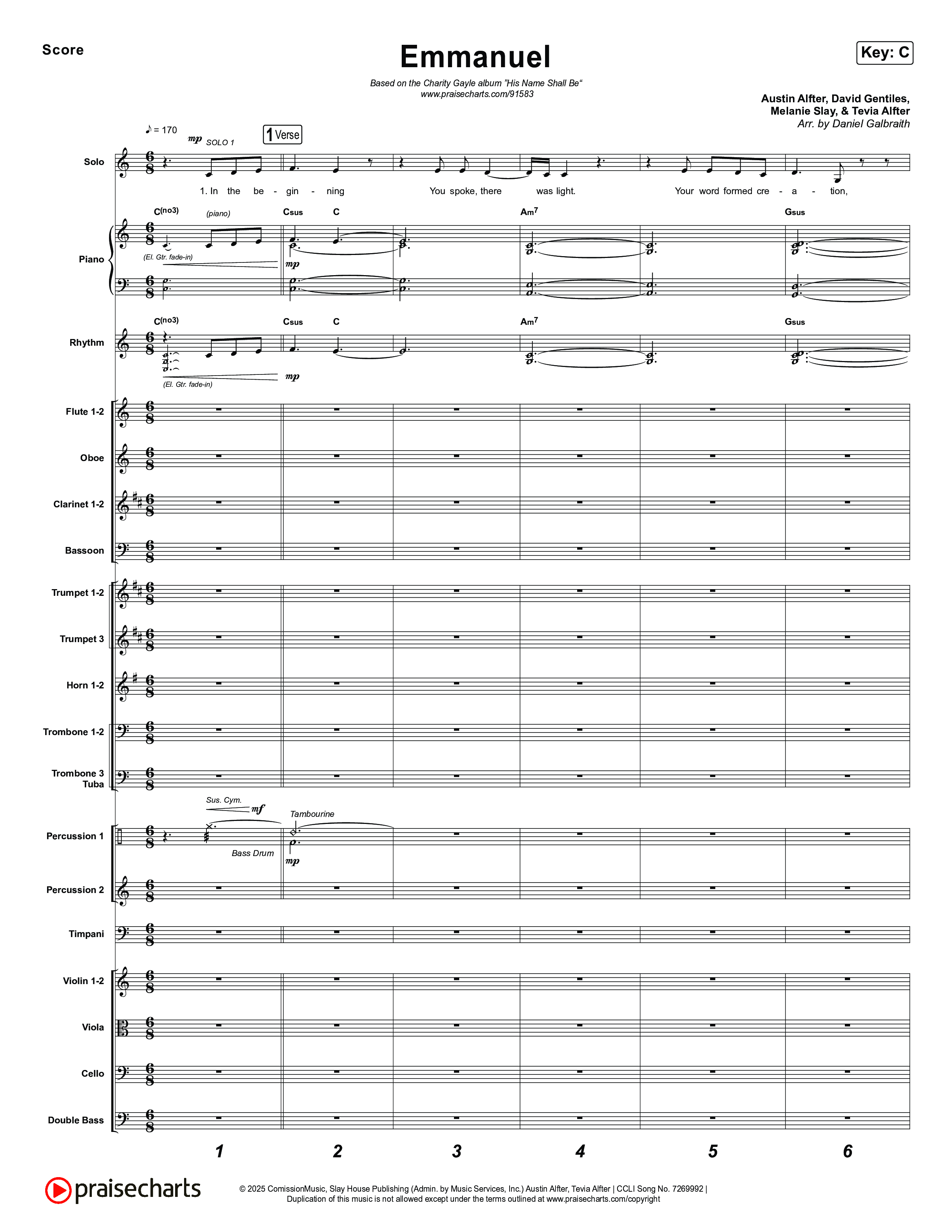 Emmanuel (Live) Orchestration (Charity Gayle / Ryan Kennedy)