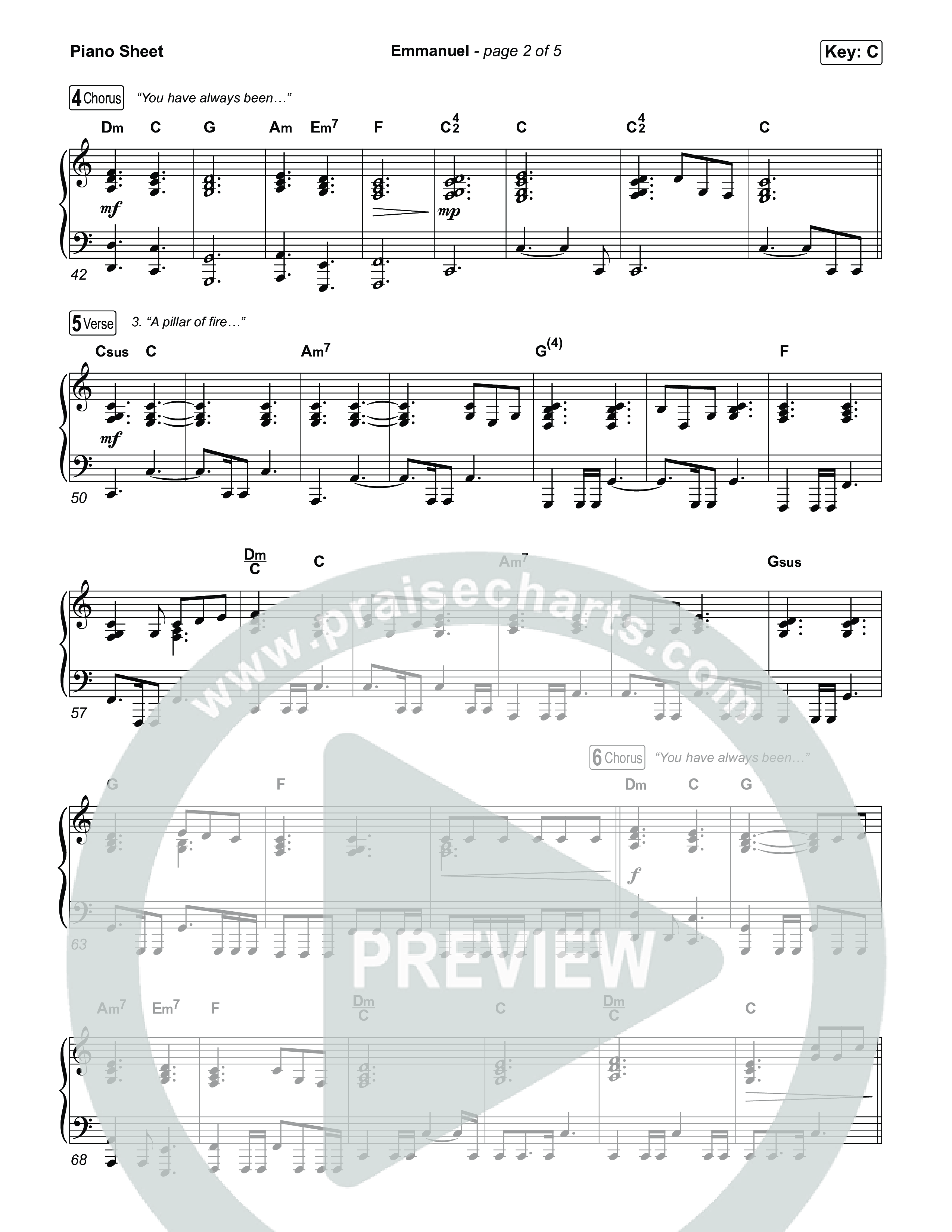 Emmanuel (Live) Piano Sheet (Charity Gayle / Ryan Kennedy)