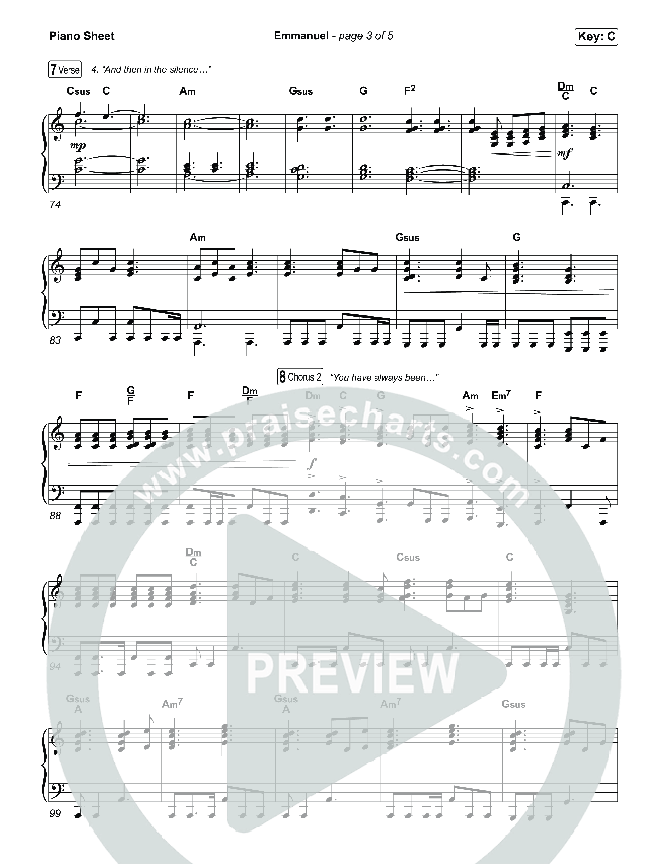Emmanuel (Live) Piano Sheet (Charity Gayle / Ryan Kennedy)