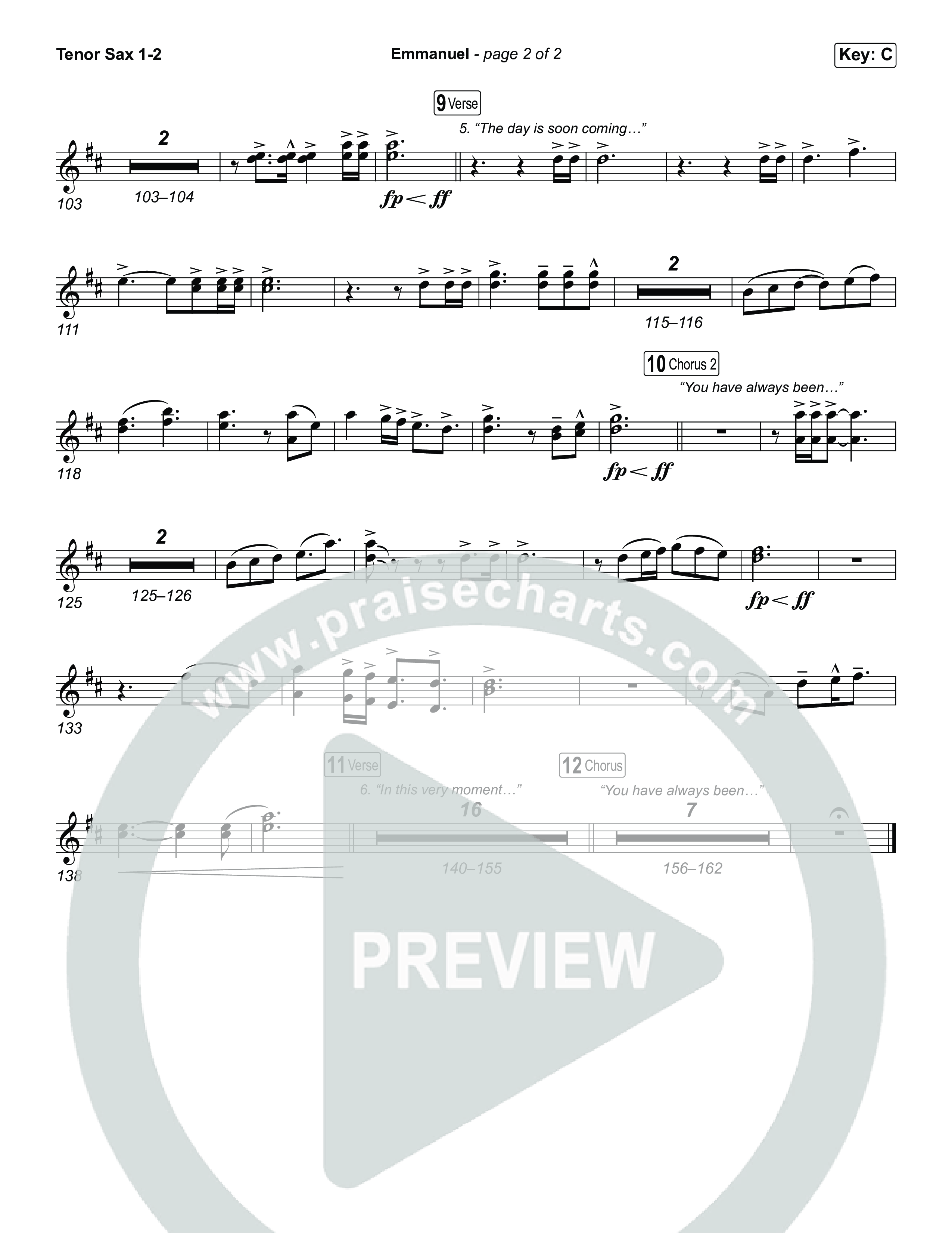 Emmanuel (Live) Tenor Sax 1,2 (Charity Gayle / Ryan Kennedy)
