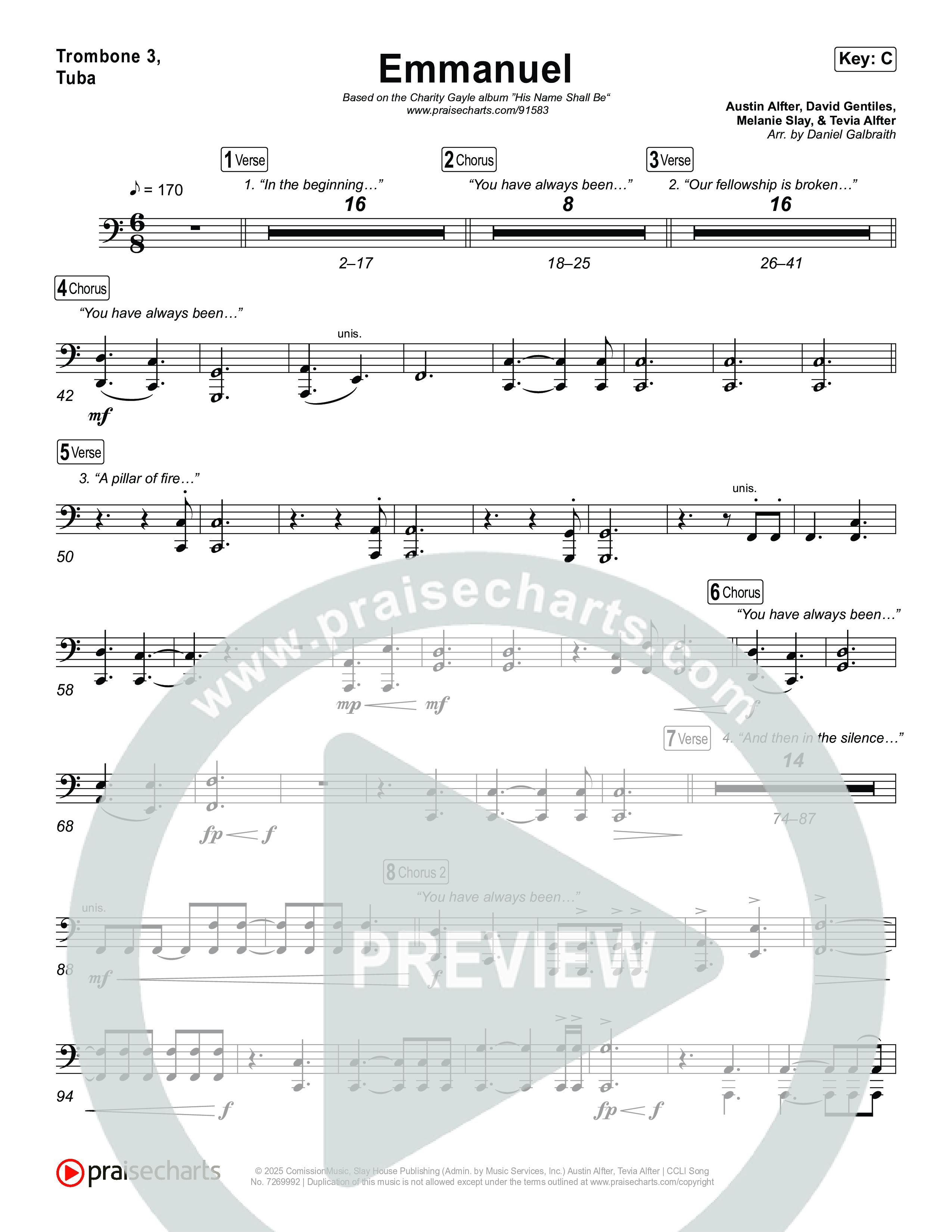Emmanuel (Live) Trombone 1,2 (Charity Gayle / Ryan Kennedy)