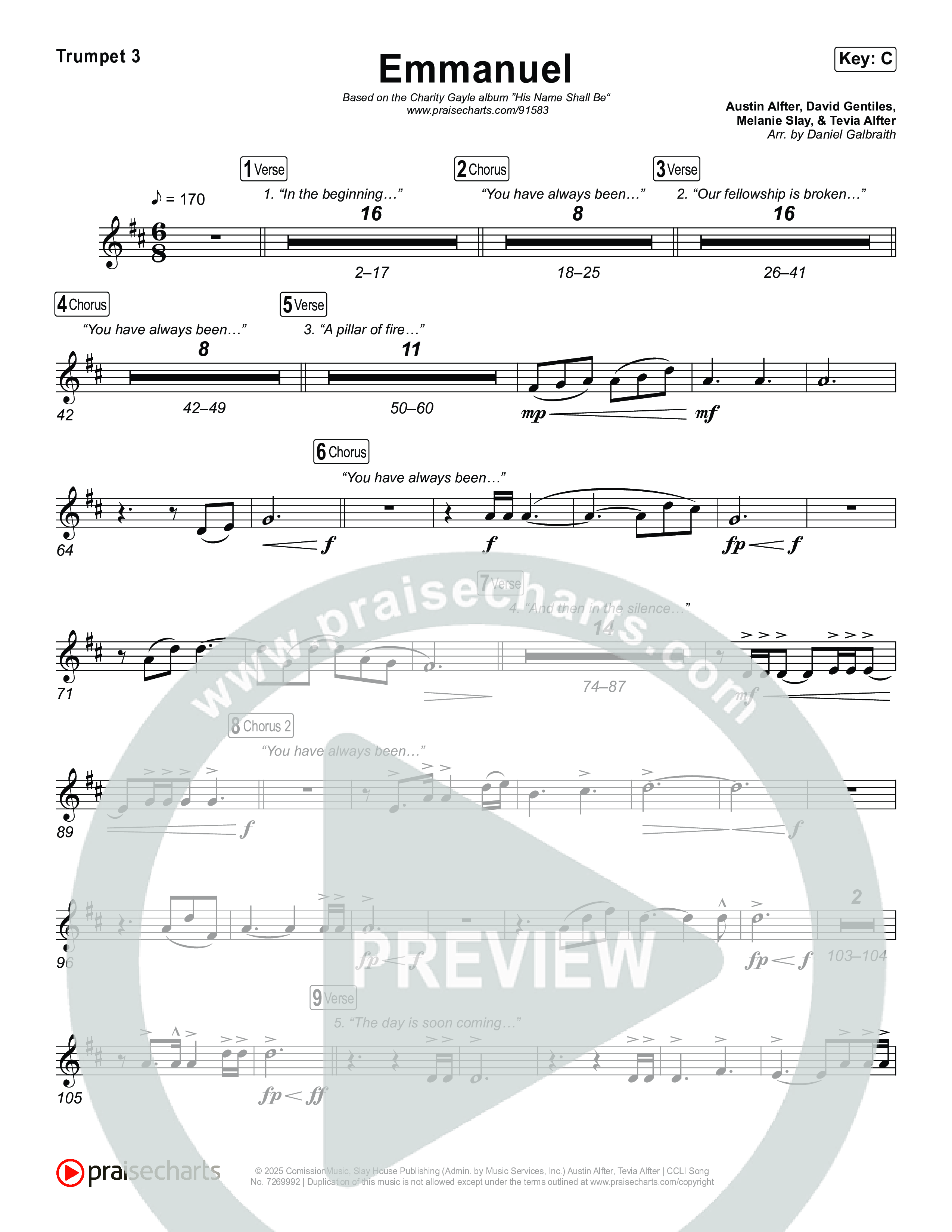 Emmanuel (Live) Trumpet 1,2 (Charity Gayle / Ryan Kennedy)