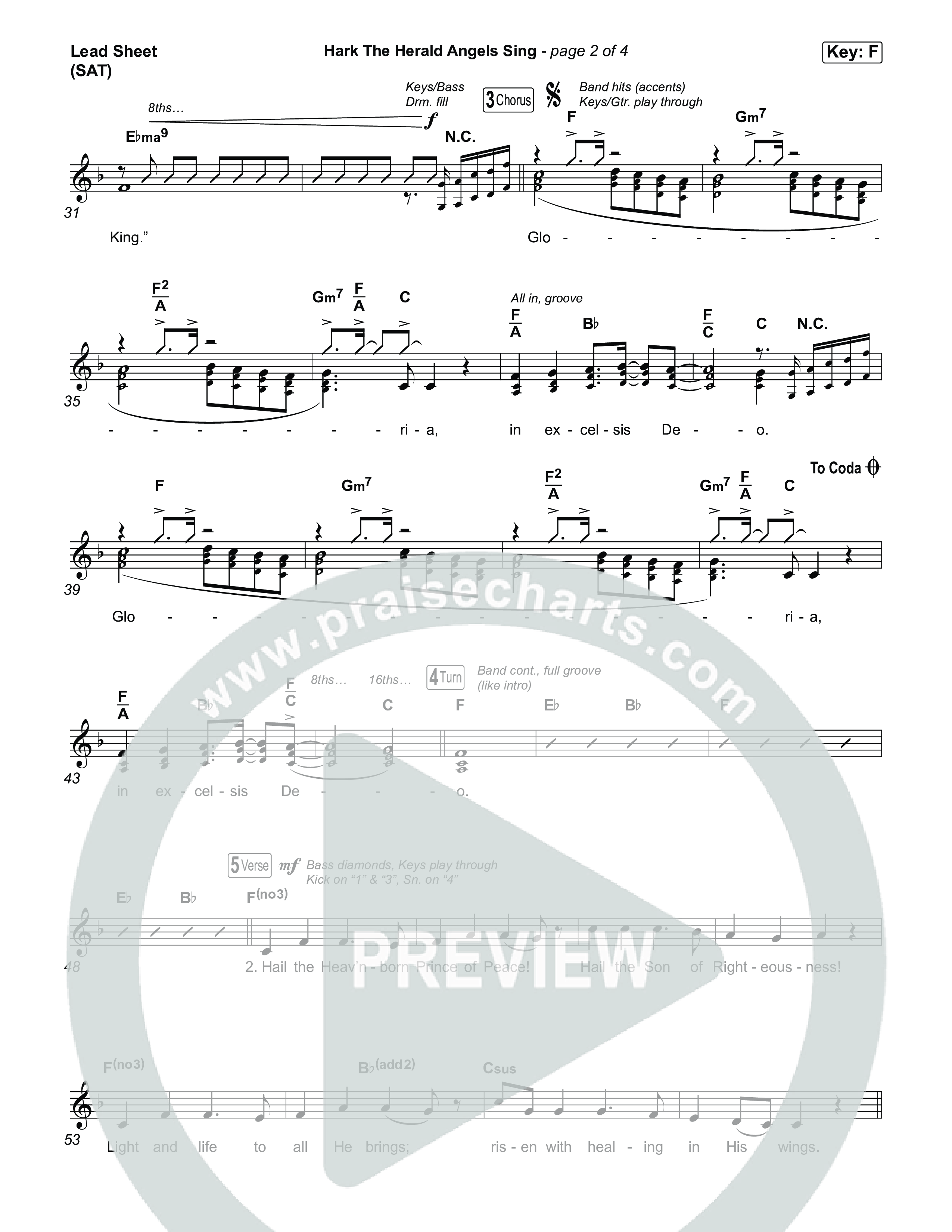 Hark The Herald Angels Sing Lead Sheet (SAT) (Charity Gayle)