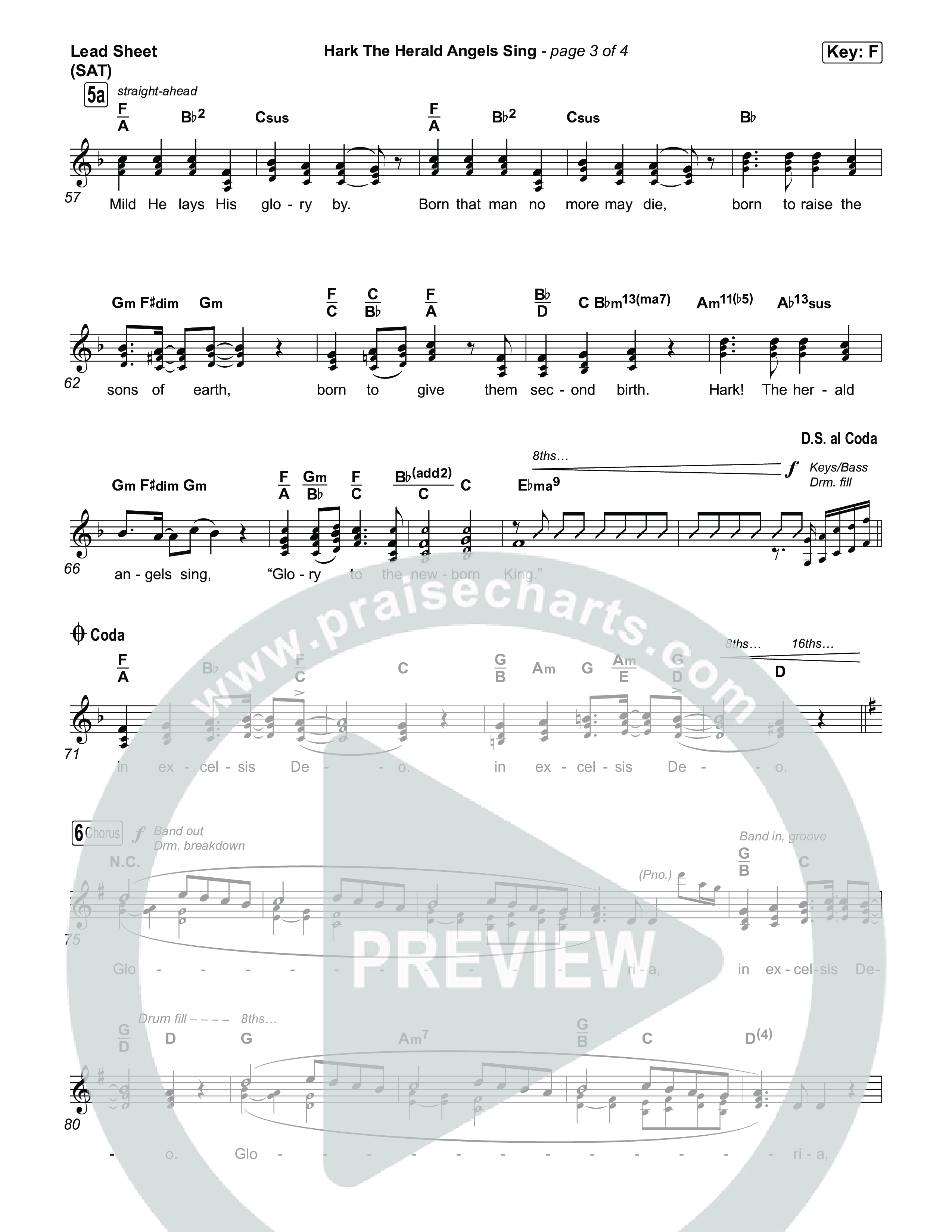 Hark The Herald Angels Sing Lead Sheet (SAT) (Charity Gayle)