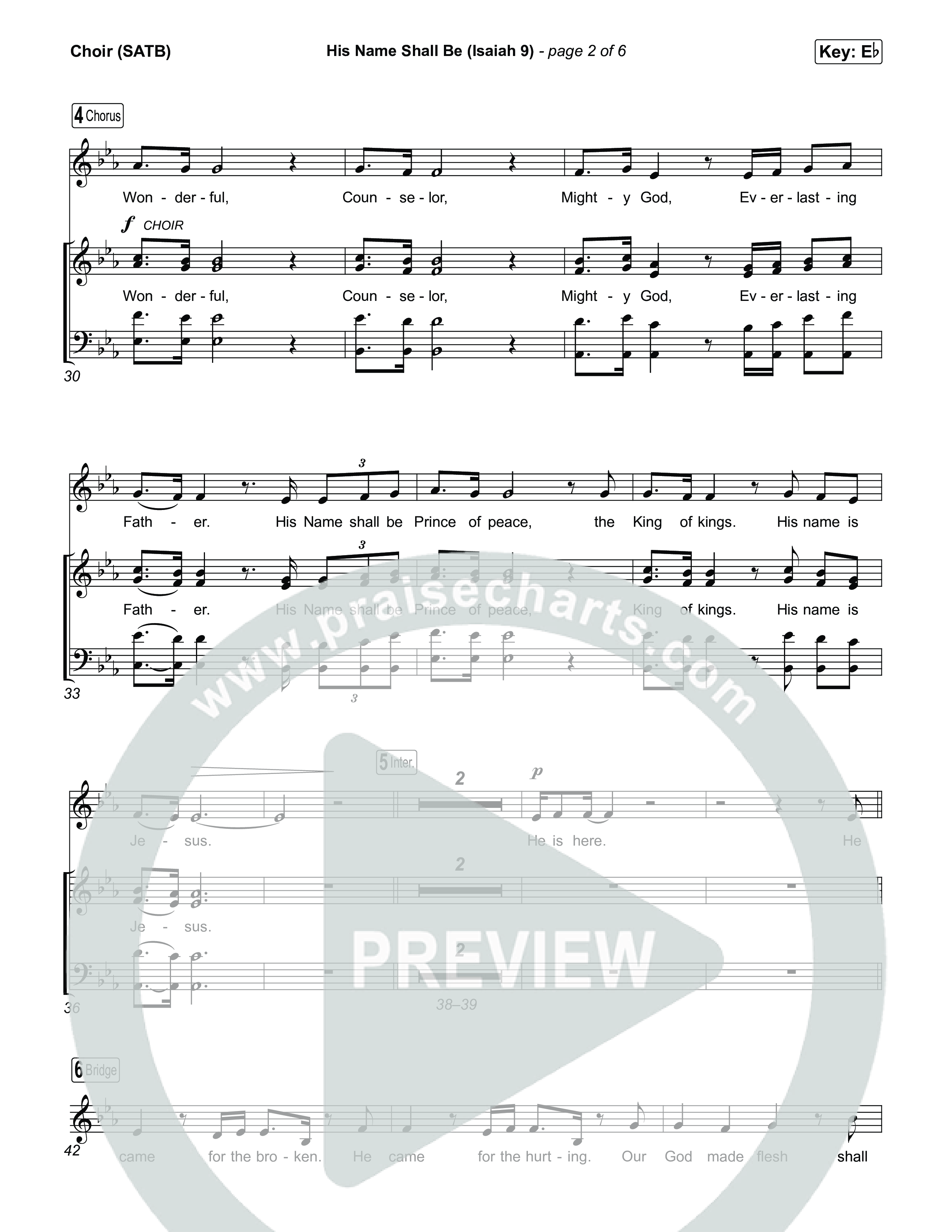 His Name Shall Be (Isaiah 9) Choir Sheet (SATB) (Charity Gayle)