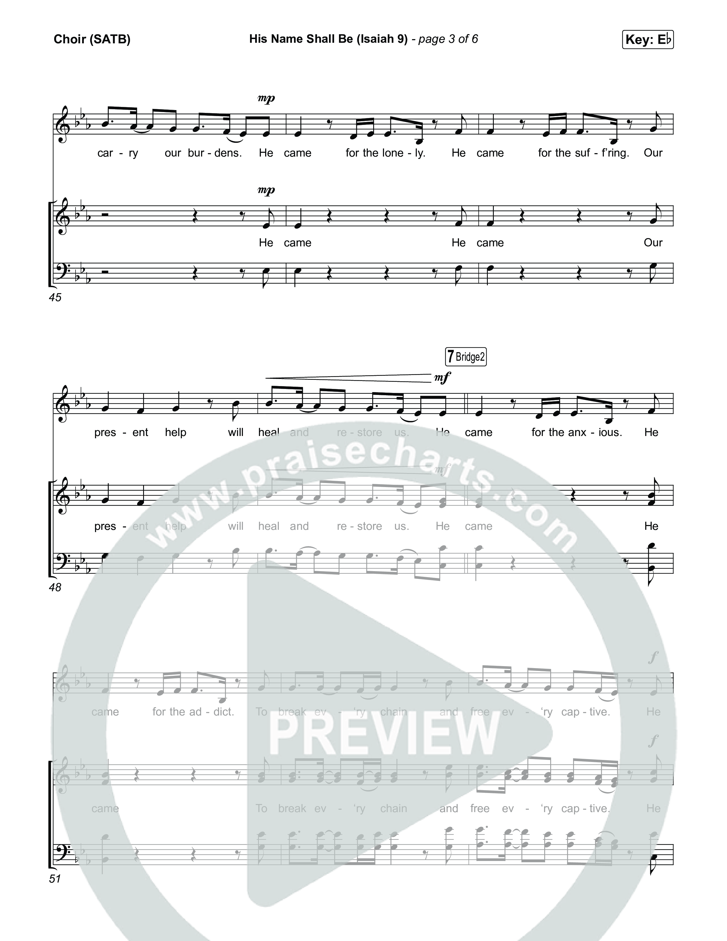 His Name Shall Be (Isaiah 9) Choir Sheet (SATB) (Charity Gayle)