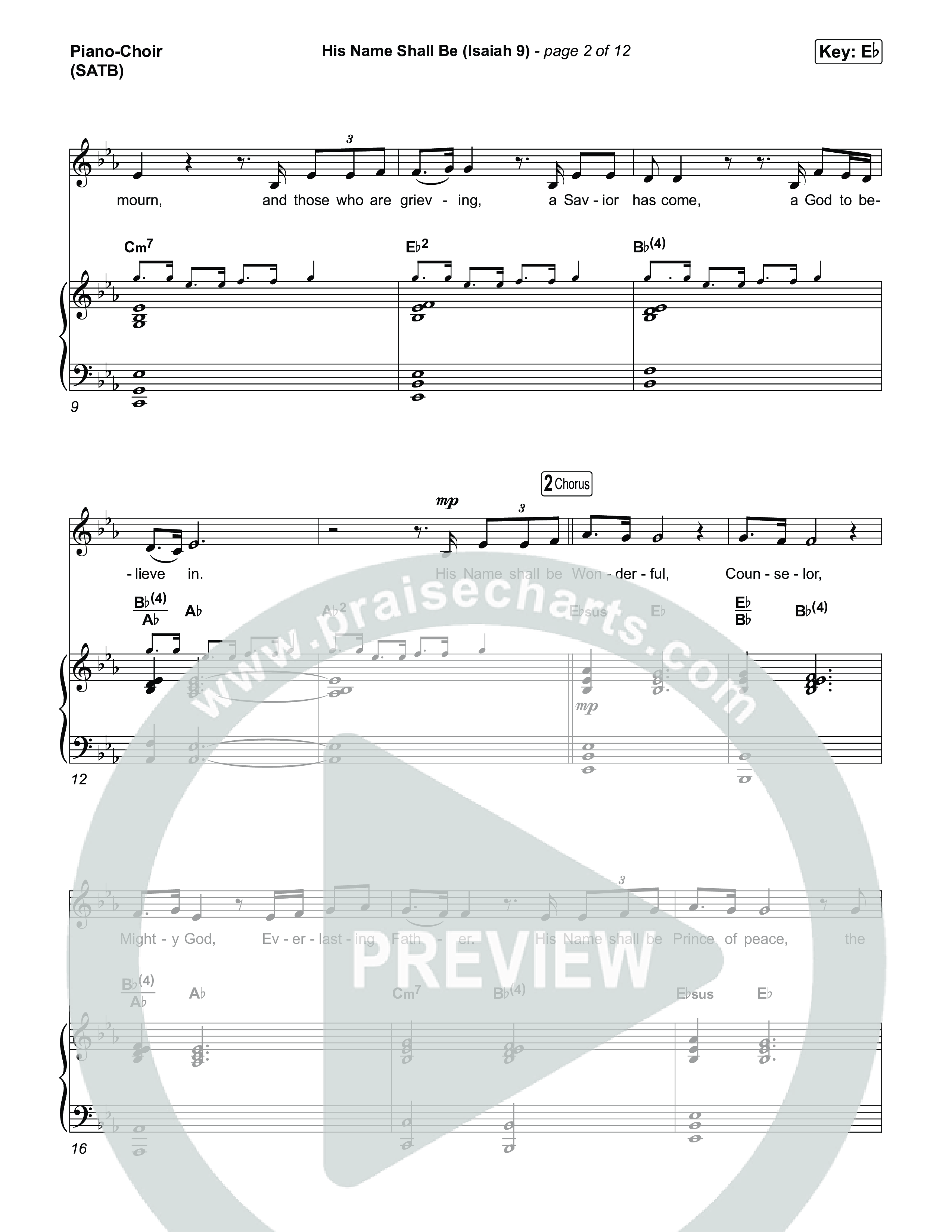 His Name Shall Be (Isaiah 9) Piano/Vocal (SATB) (Charity Gayle)