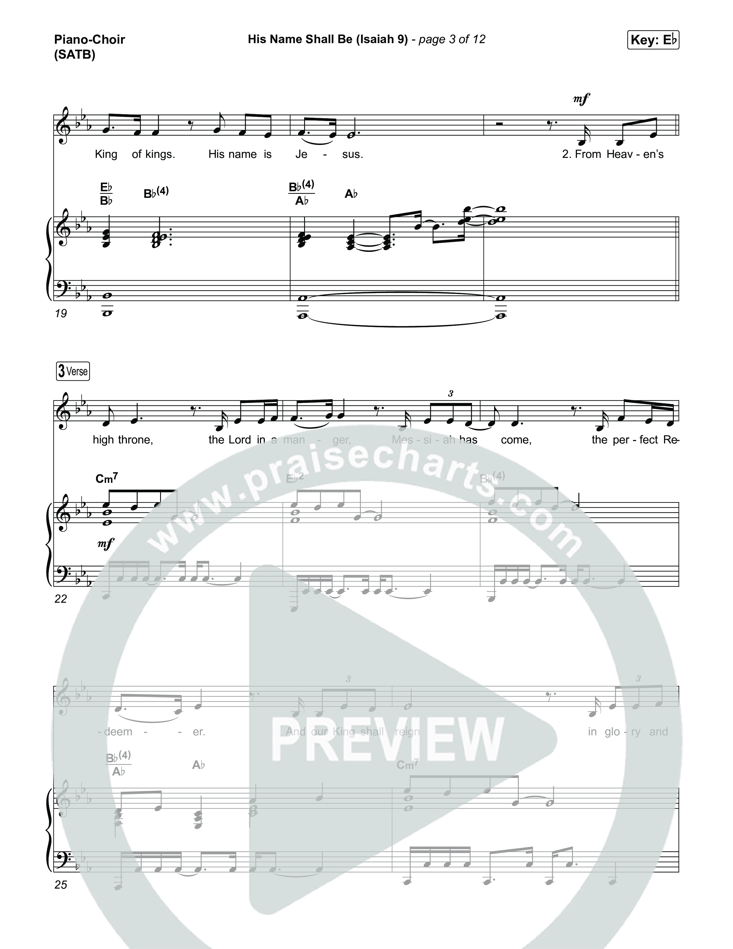 His Name Shall Be (Isaiah 9) Piano/Vocal (SATB) (Charity Gayle)