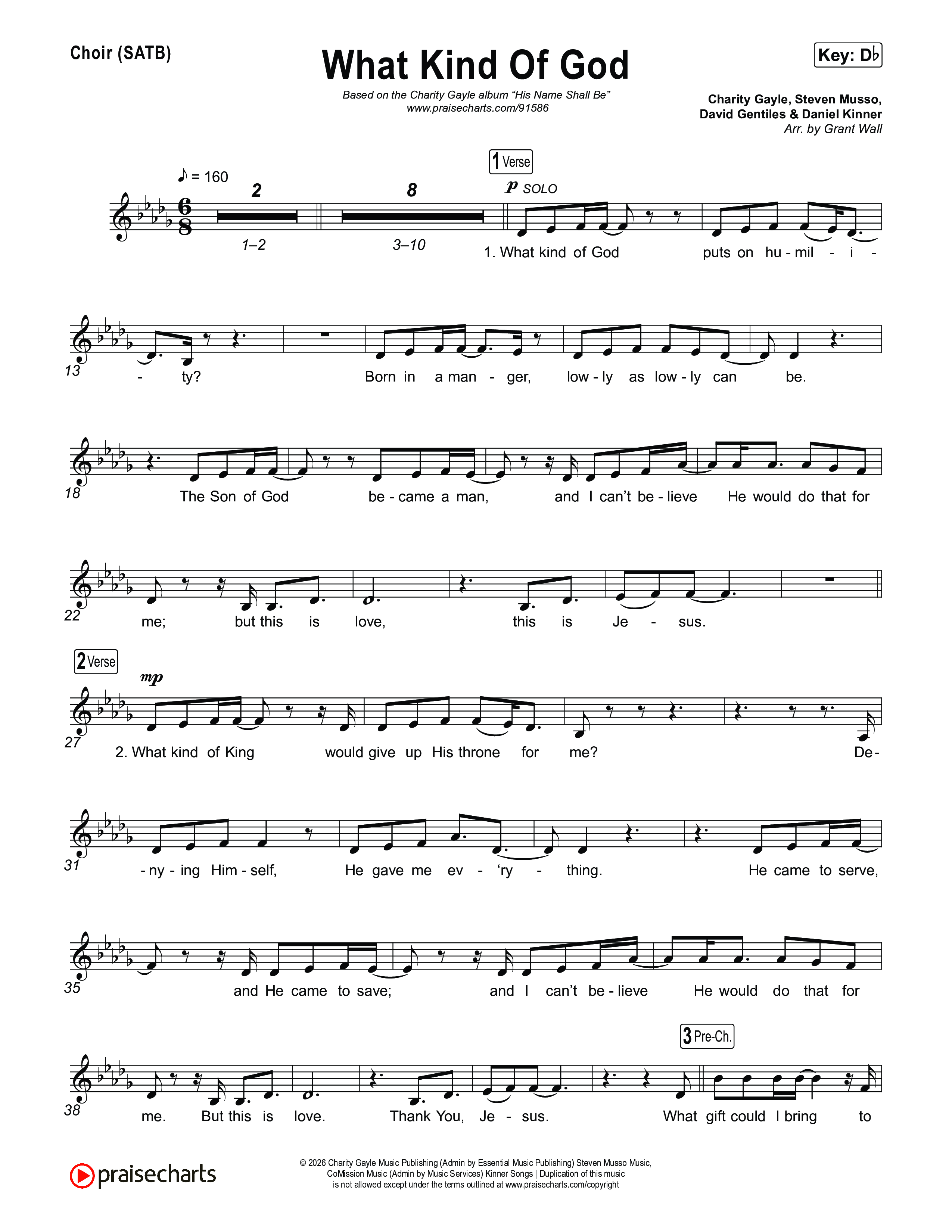 What Kind Of God Choir Sheet (SATB) (Charity Gayle)