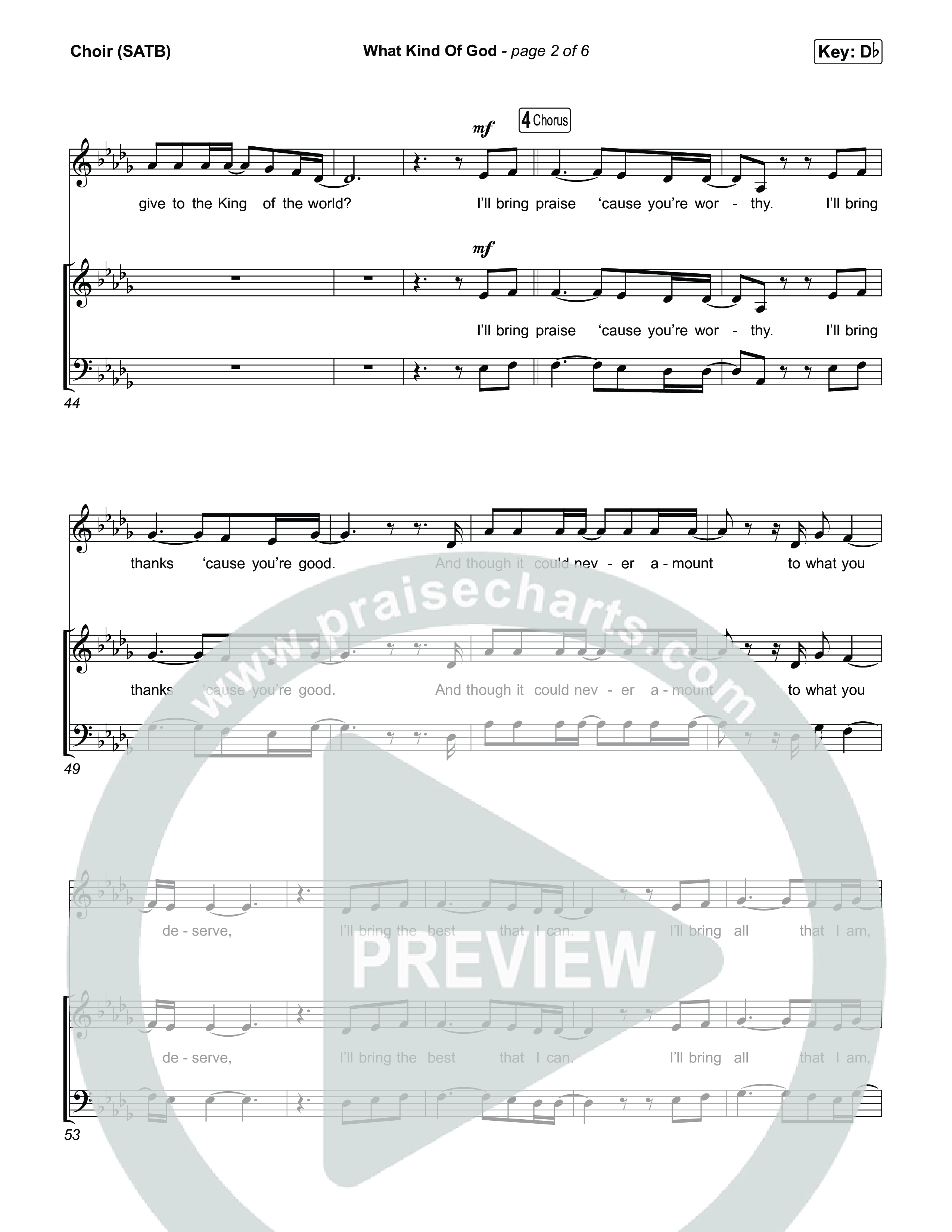 What Kind Of God Choir Sheet (SATB) (Charity Gayle)