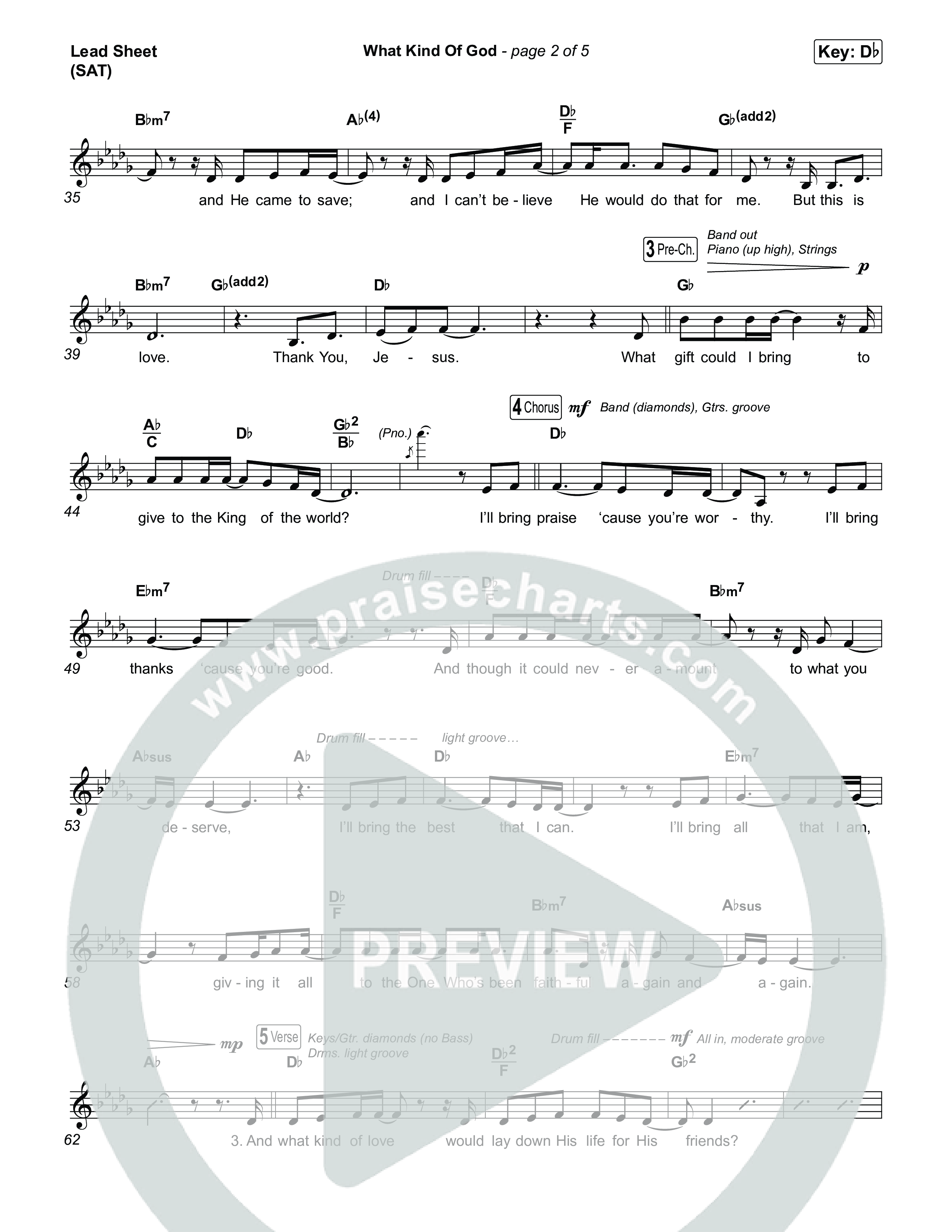 What Kind Of God Lead Sheet (SAT) (Charity Gayle)