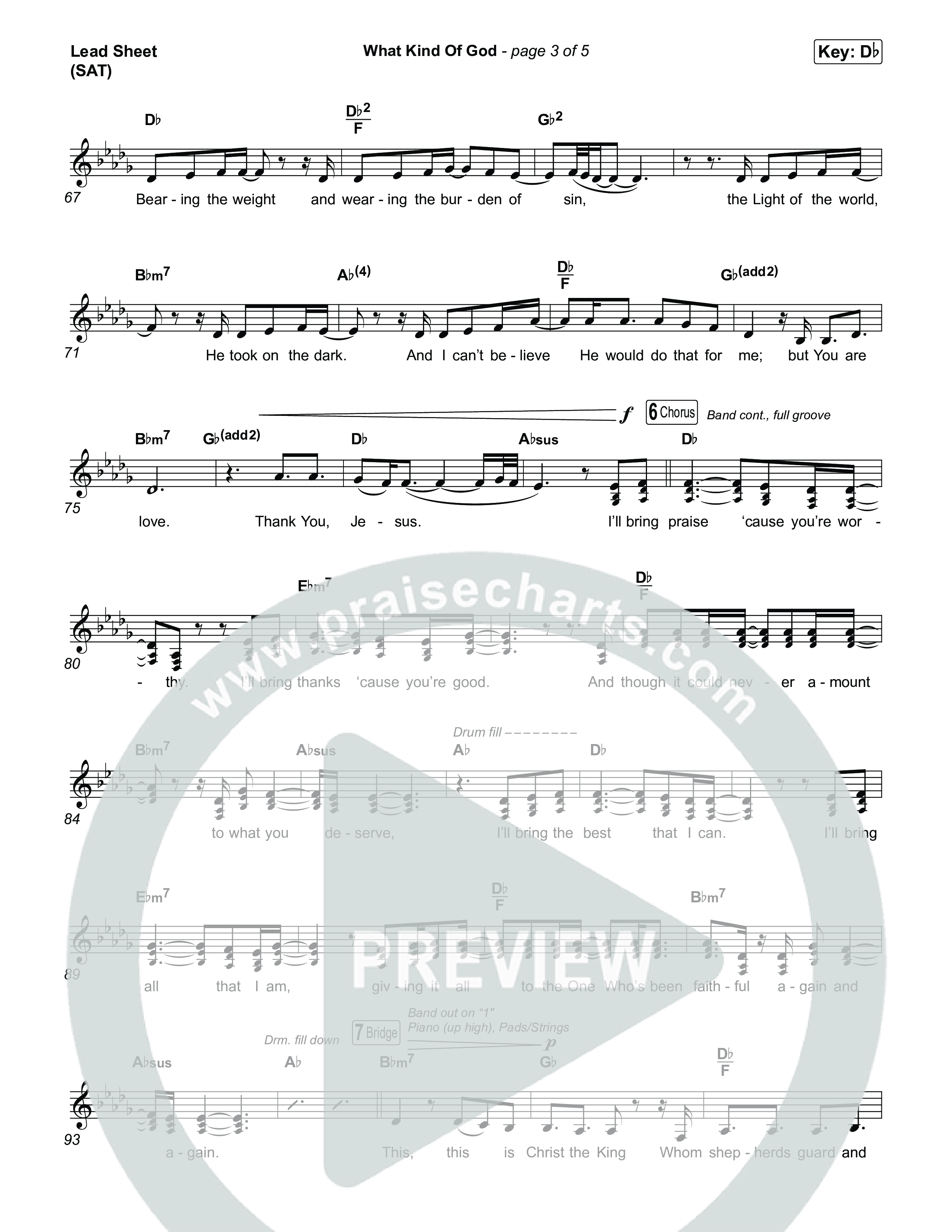 What Kind Of God Lead Sheet (SAT) (Charity Gayle)