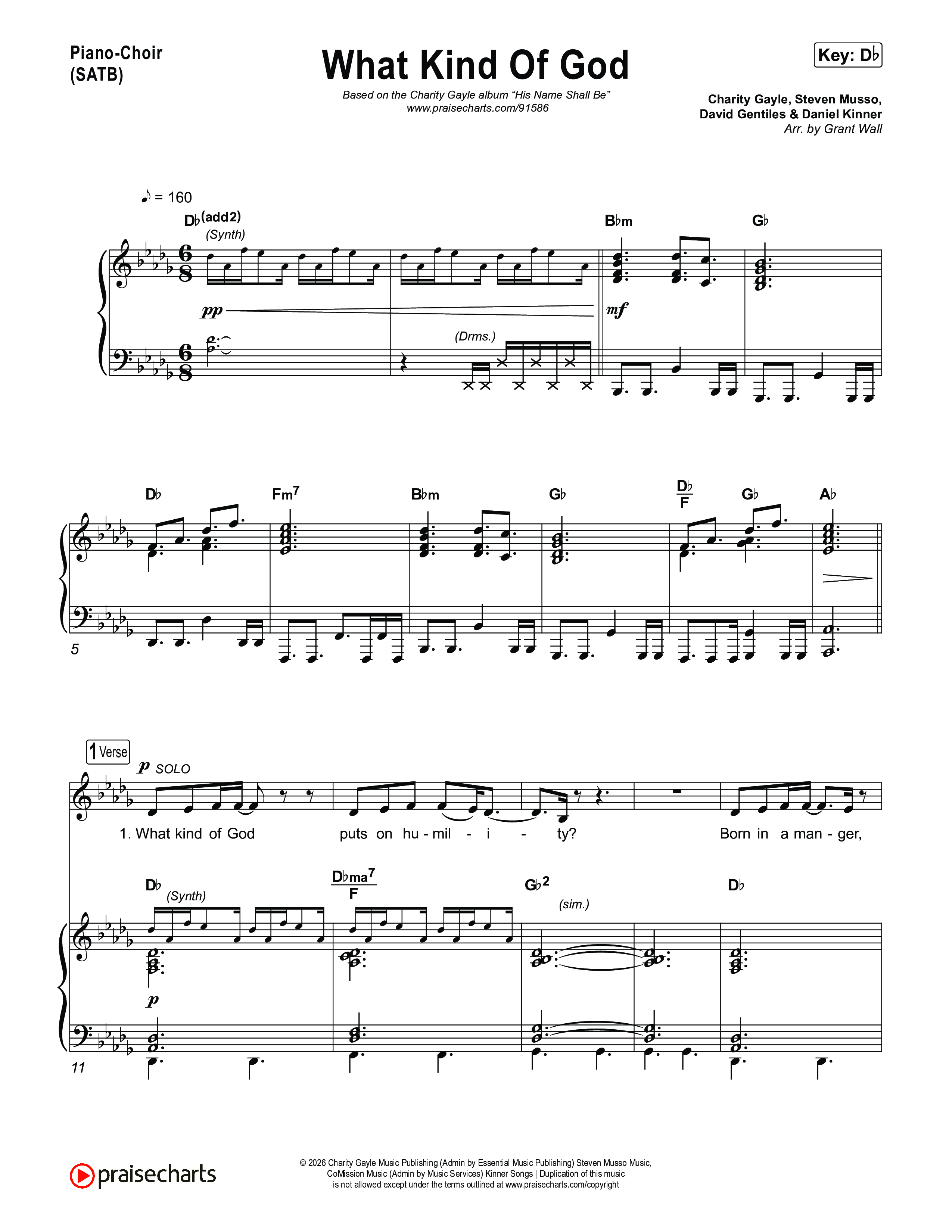 What Kind Of God Piano/Vocal (SATB) (Charity Gayle)