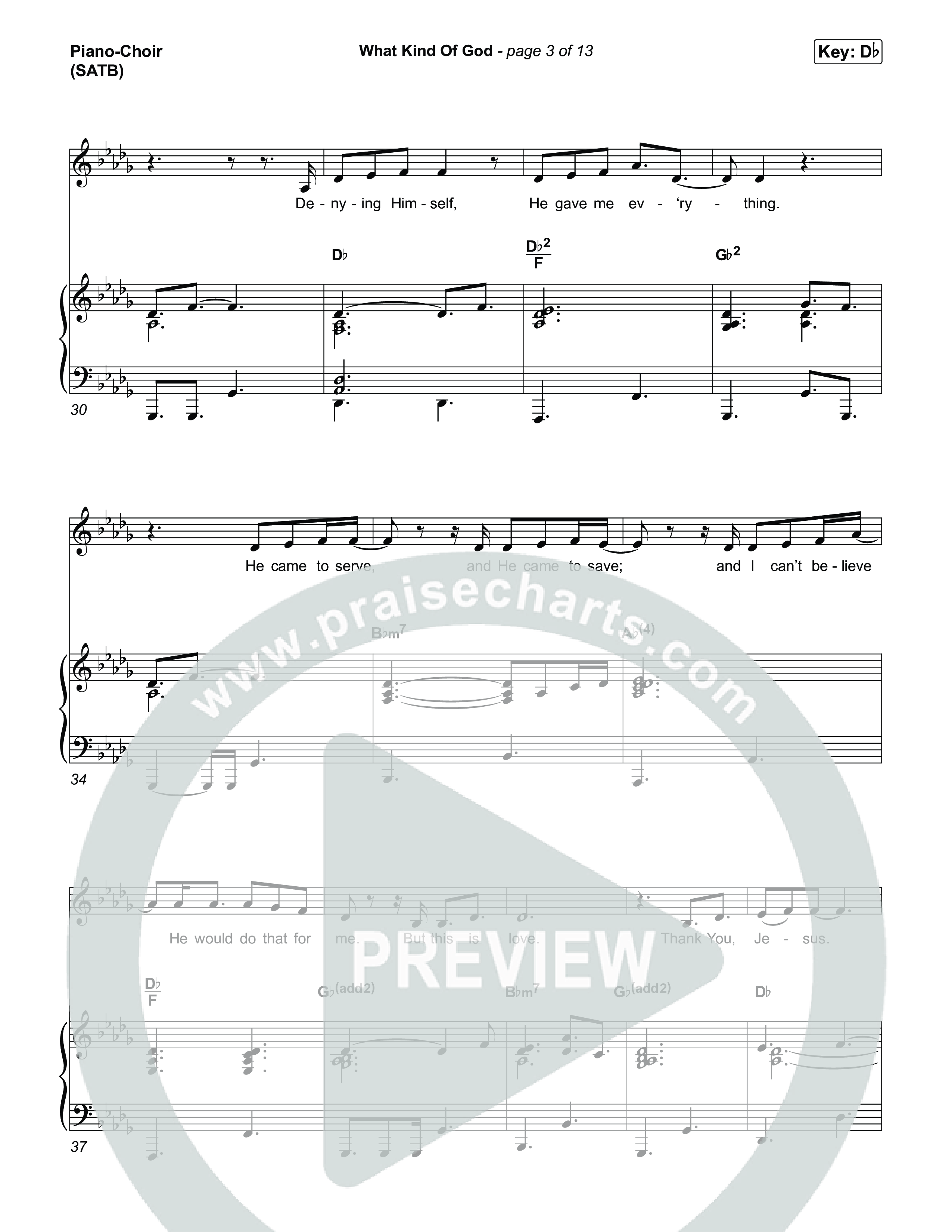 What Kind Of God Piano/Vocal (SATB) (Charity Gayle)