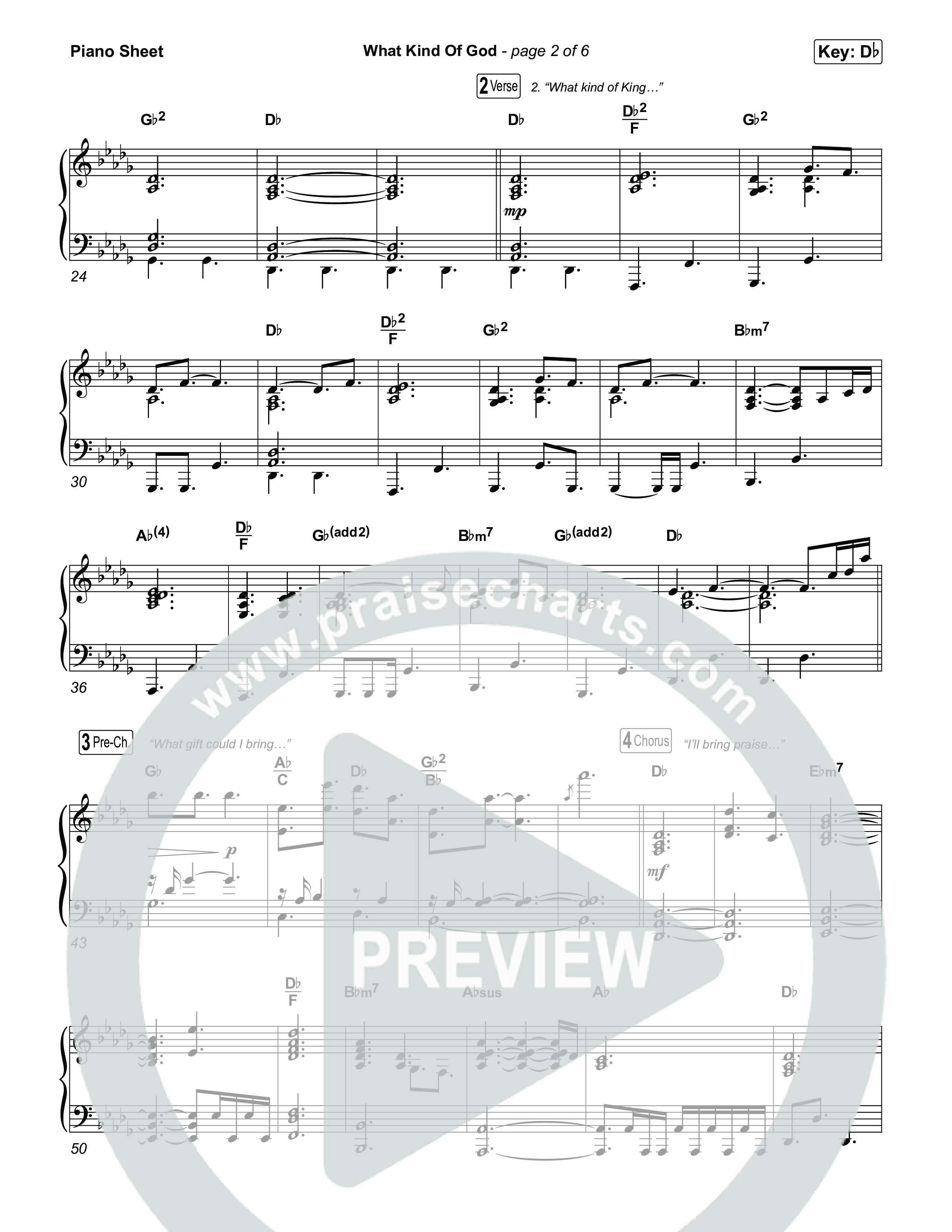 What Kind Of God Piano Sheet (Charity Gayle)