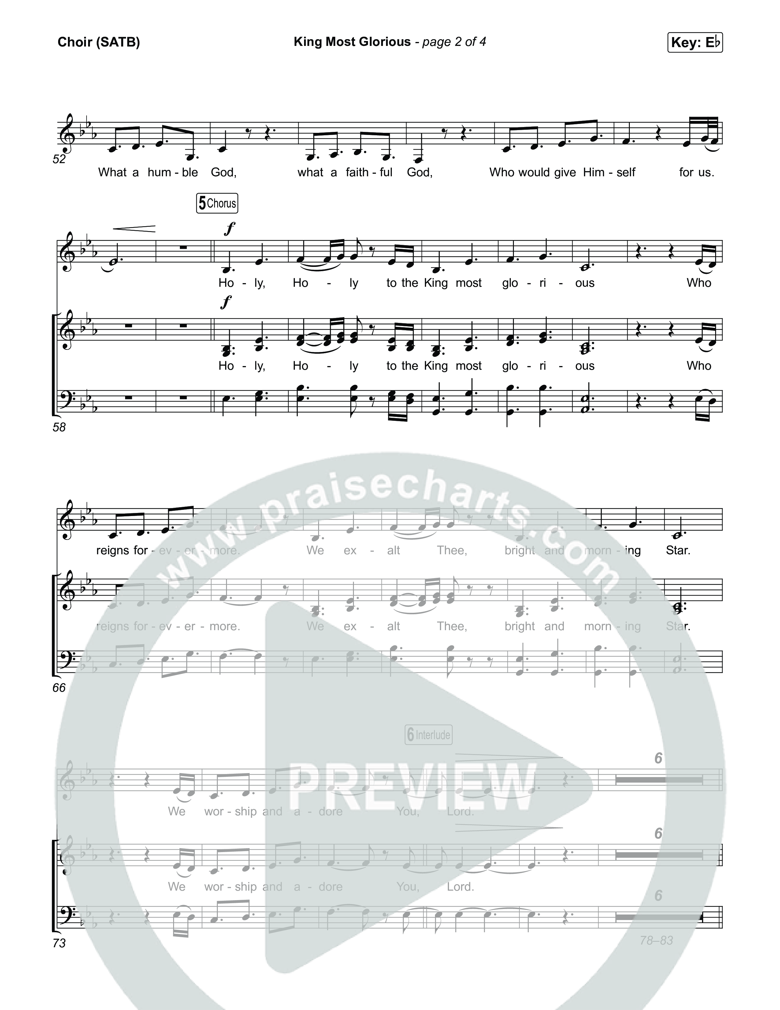 King Most Glorious Choir Sheet (SATB) (Charity Gayle)