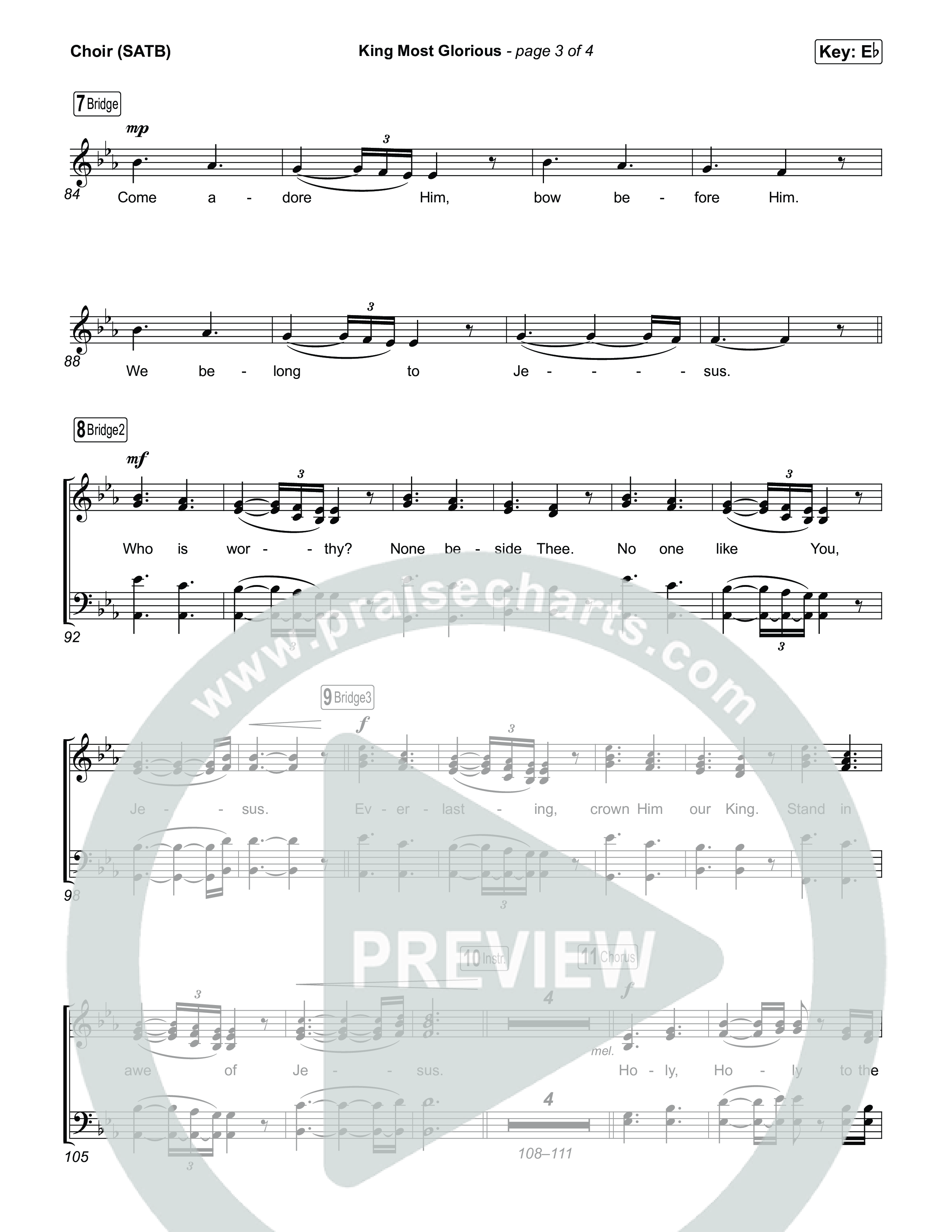 King Most Glorious Choir Sheet (SATB) (Charity Gayle)