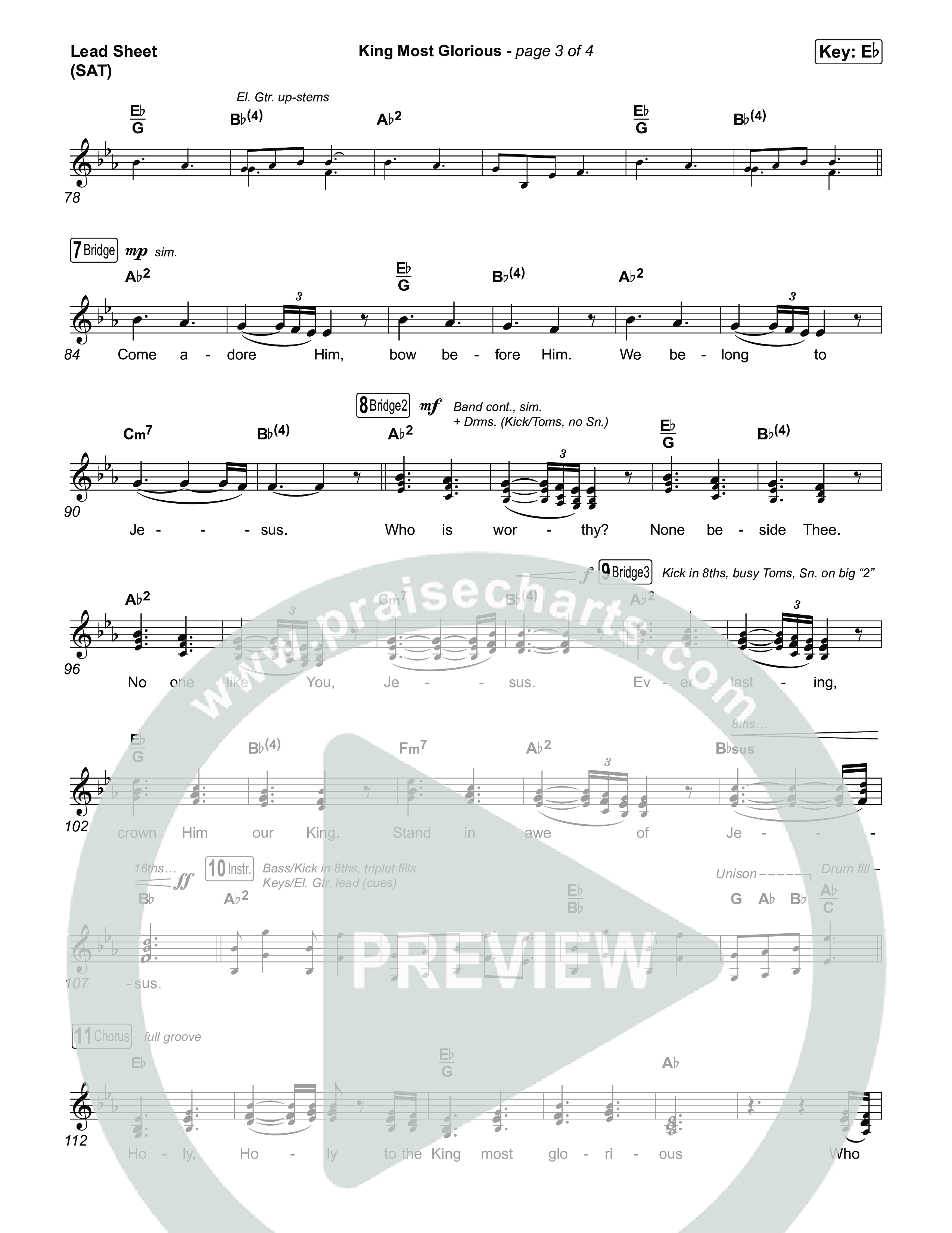King Most Glorious Lead Sheet (SAT) (Charity Gayle)
