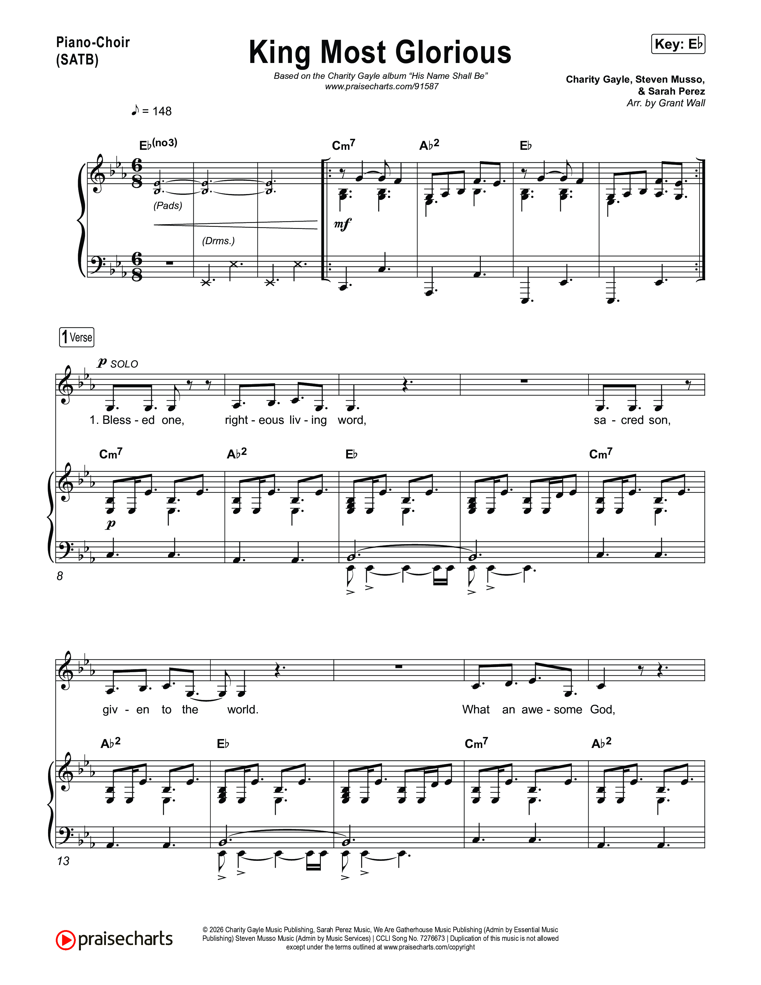 King Most Glorious Piano/Vocal Pack (Charity Gayle)