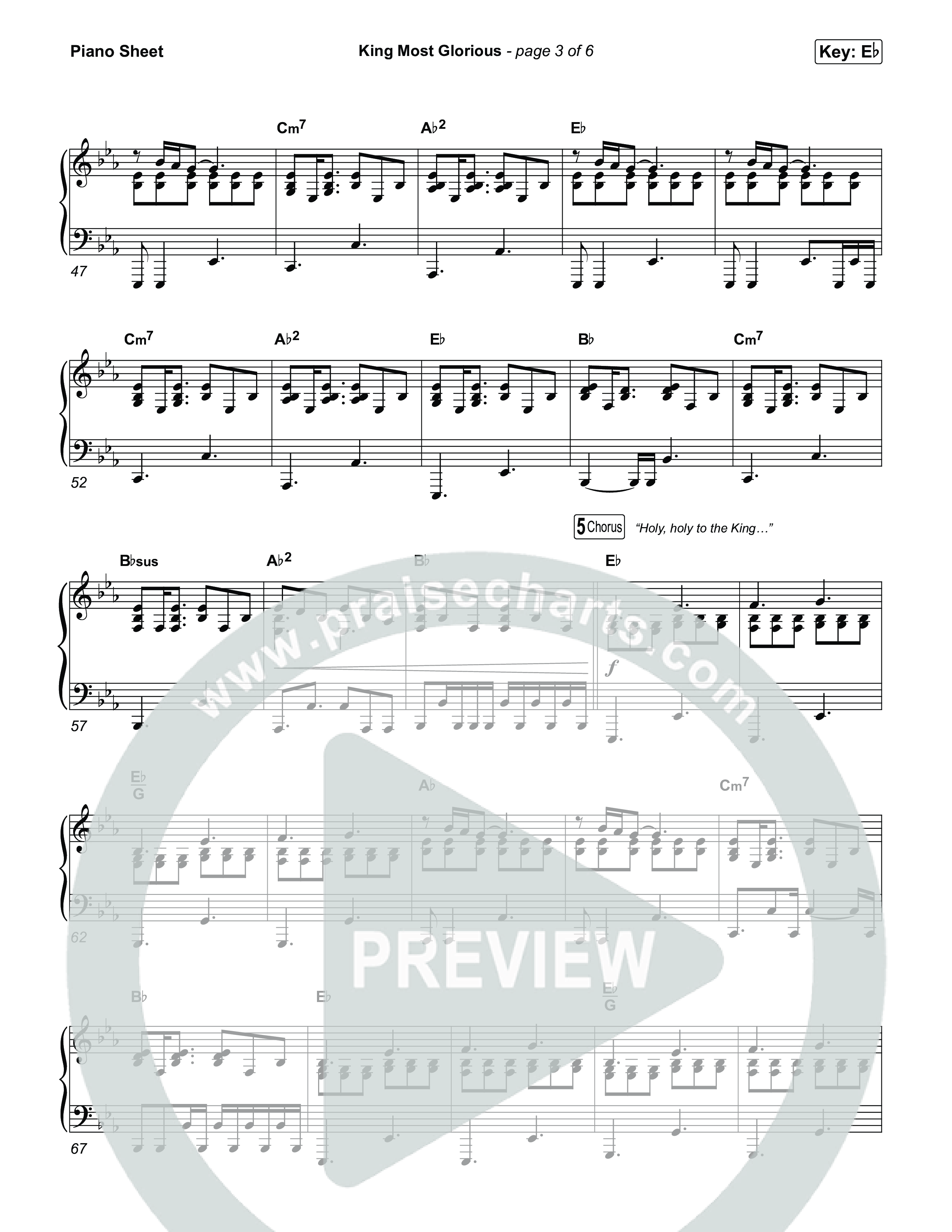 King Most Glorious Piano Sheet (Charity Gayle)