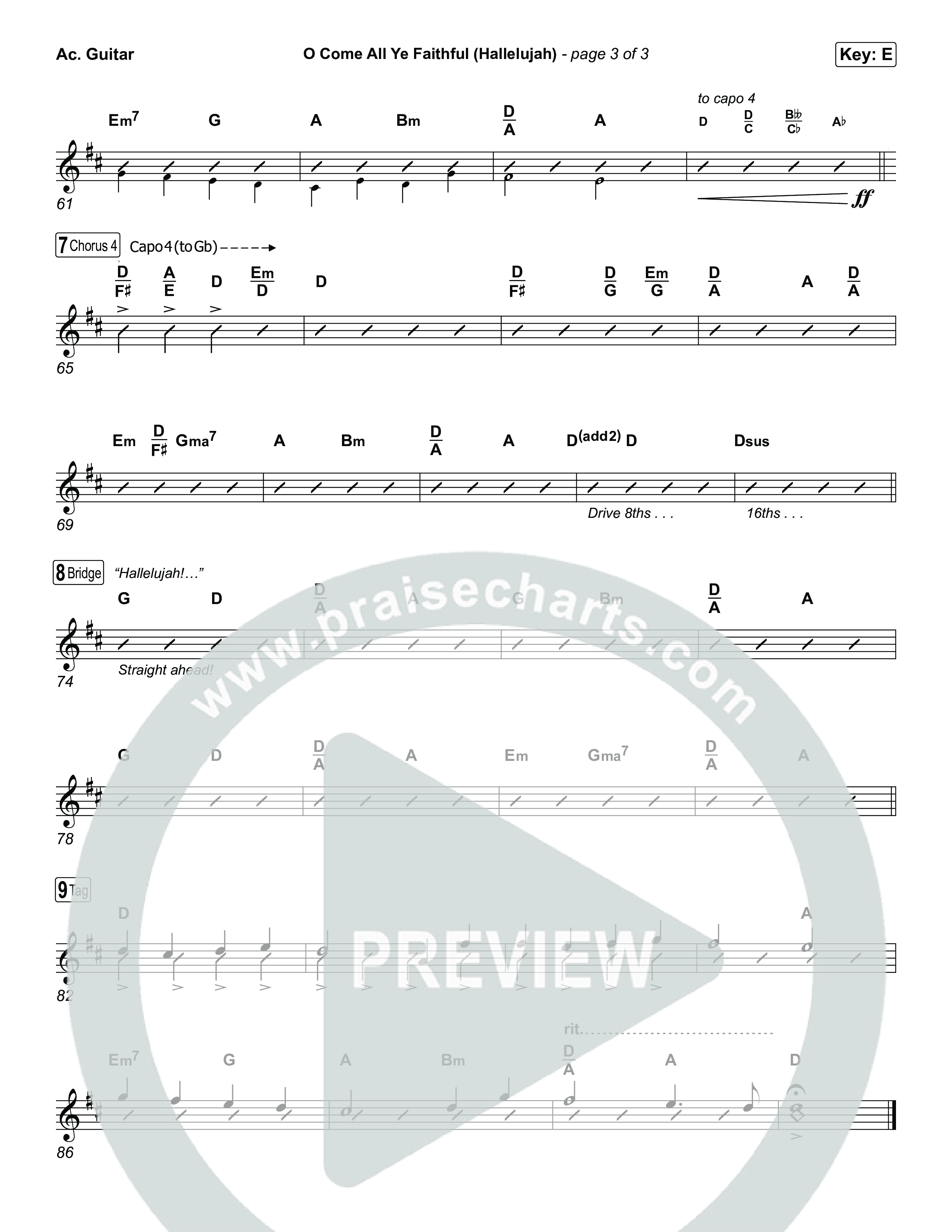 O Come All Ye Faithful (Hallelujah) Acoustic Guitar (Charity Gayle)