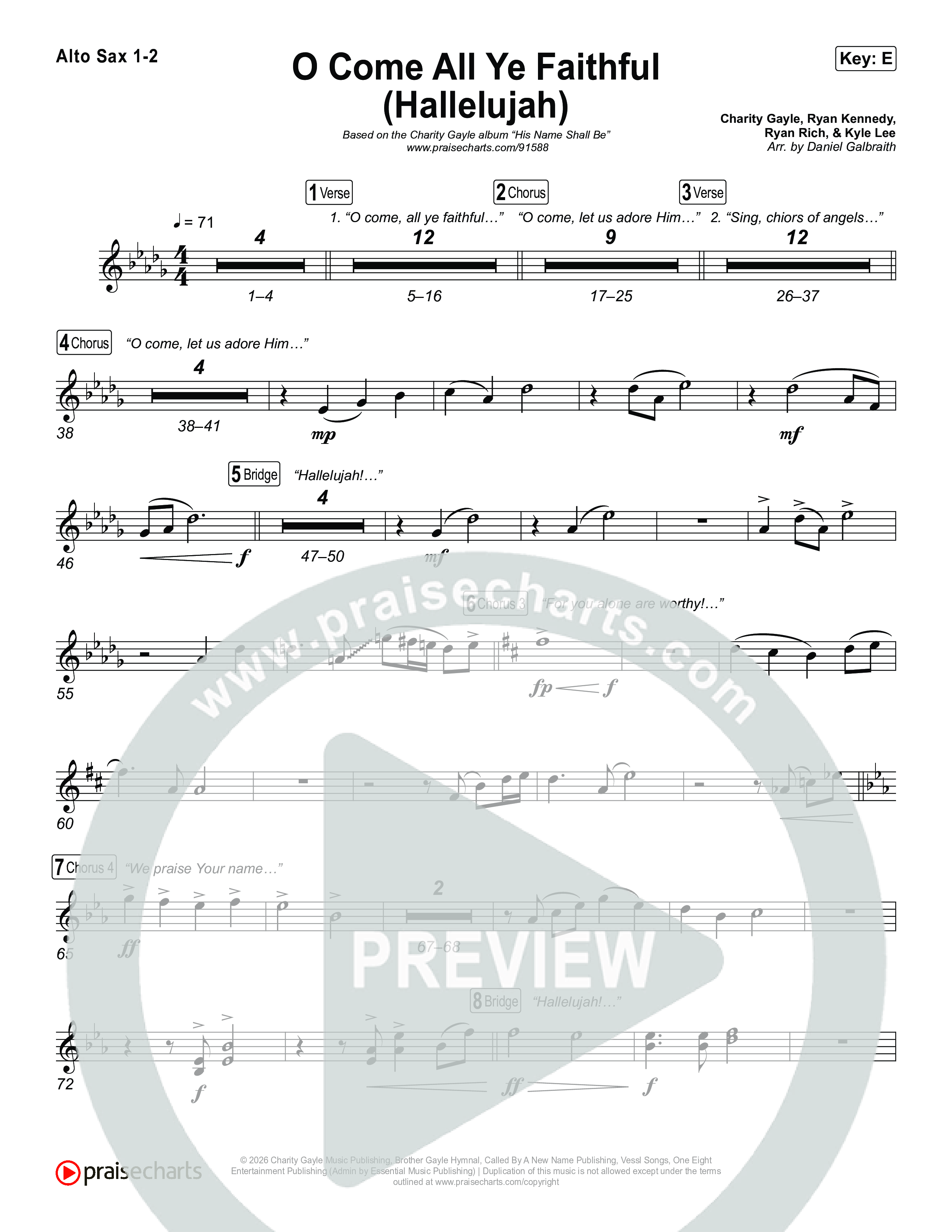 O Come All Ye Faithful (Hallelujah) Sax Pack (Charity Gayle)