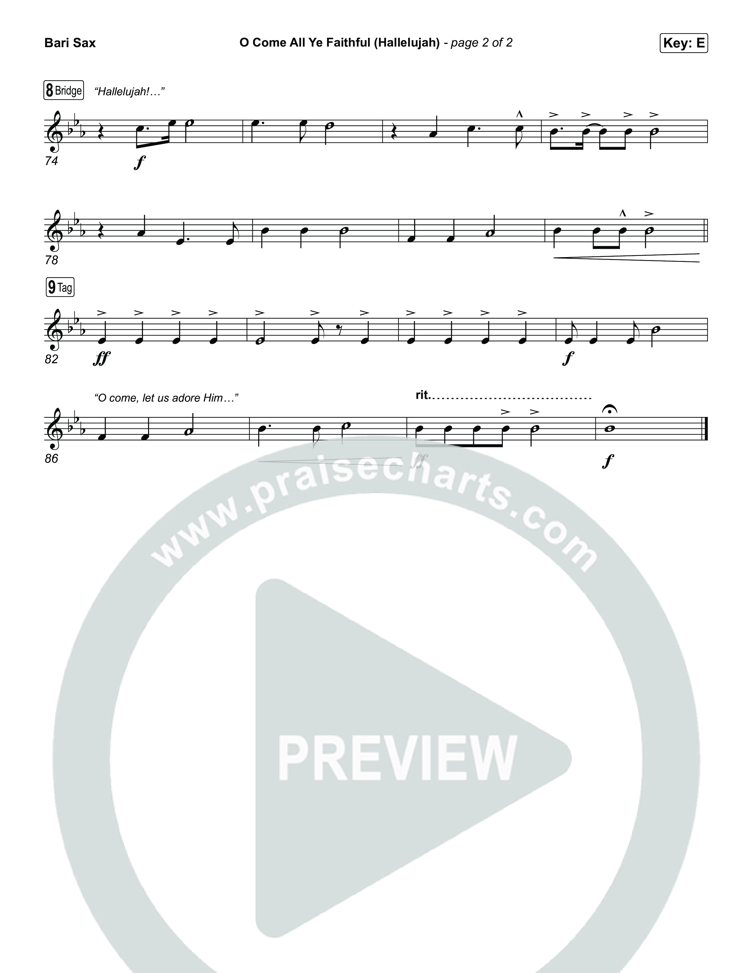 O Come All Ye Faithful (Hallelujah) Bari Sax (Charity Gayle)