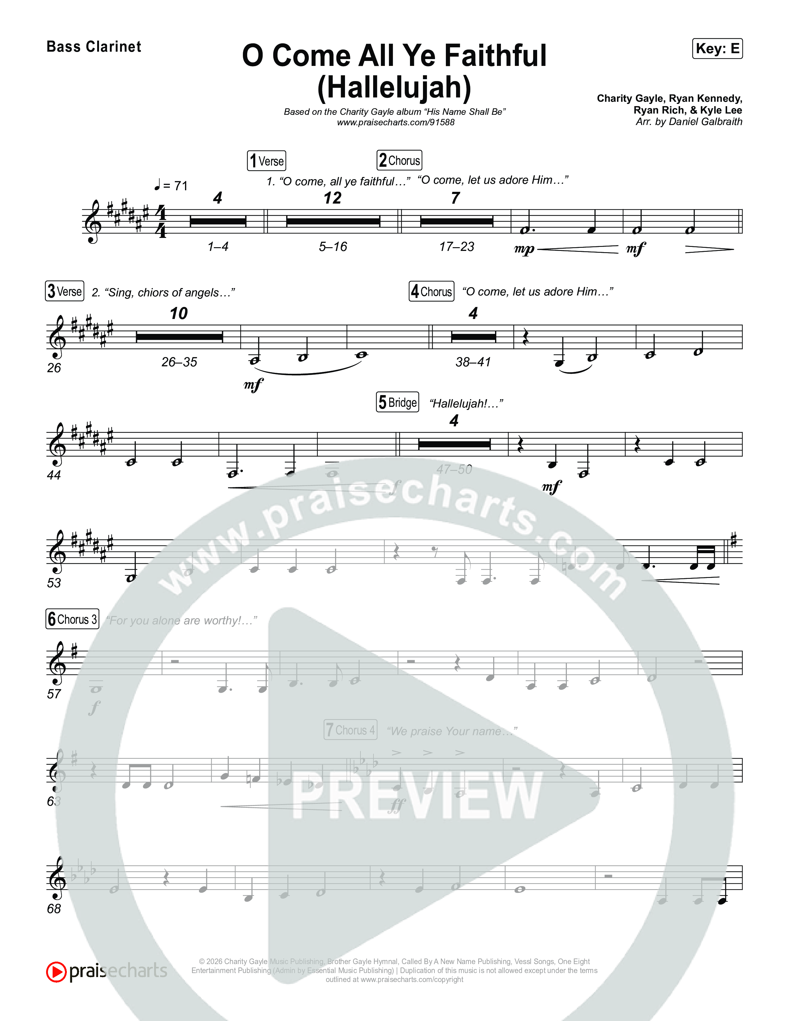 O Come All Ye Faithful (Hallelujah) Clarinet 1,2 (Charity Gayle)