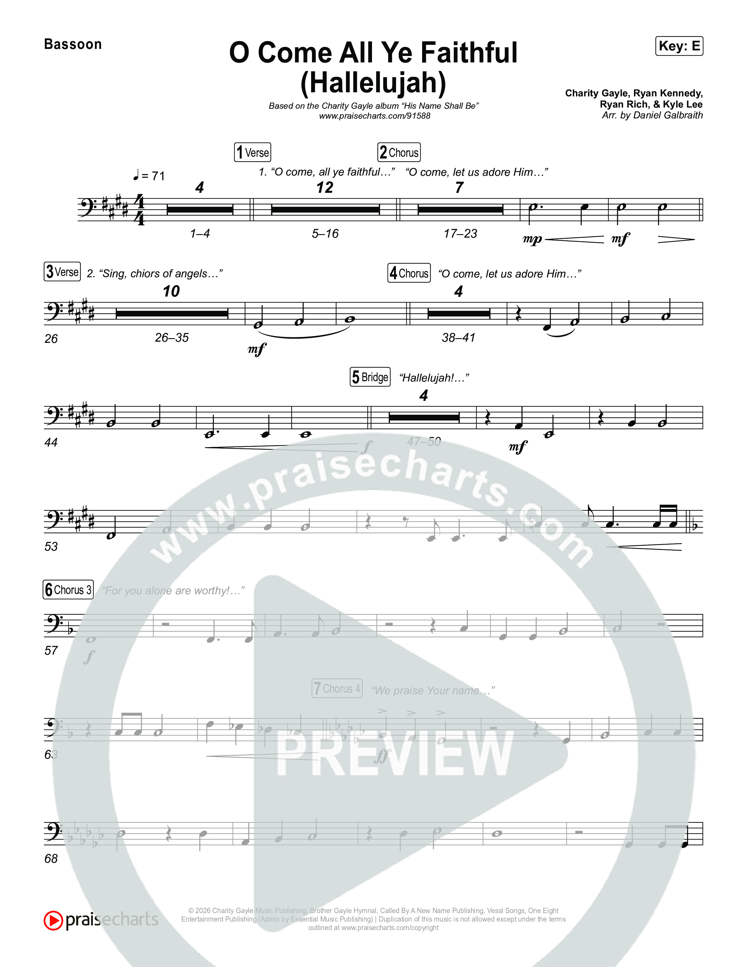 O Come All Ye Faithful (Hallelujah) Bassoon (Charity Gayle)