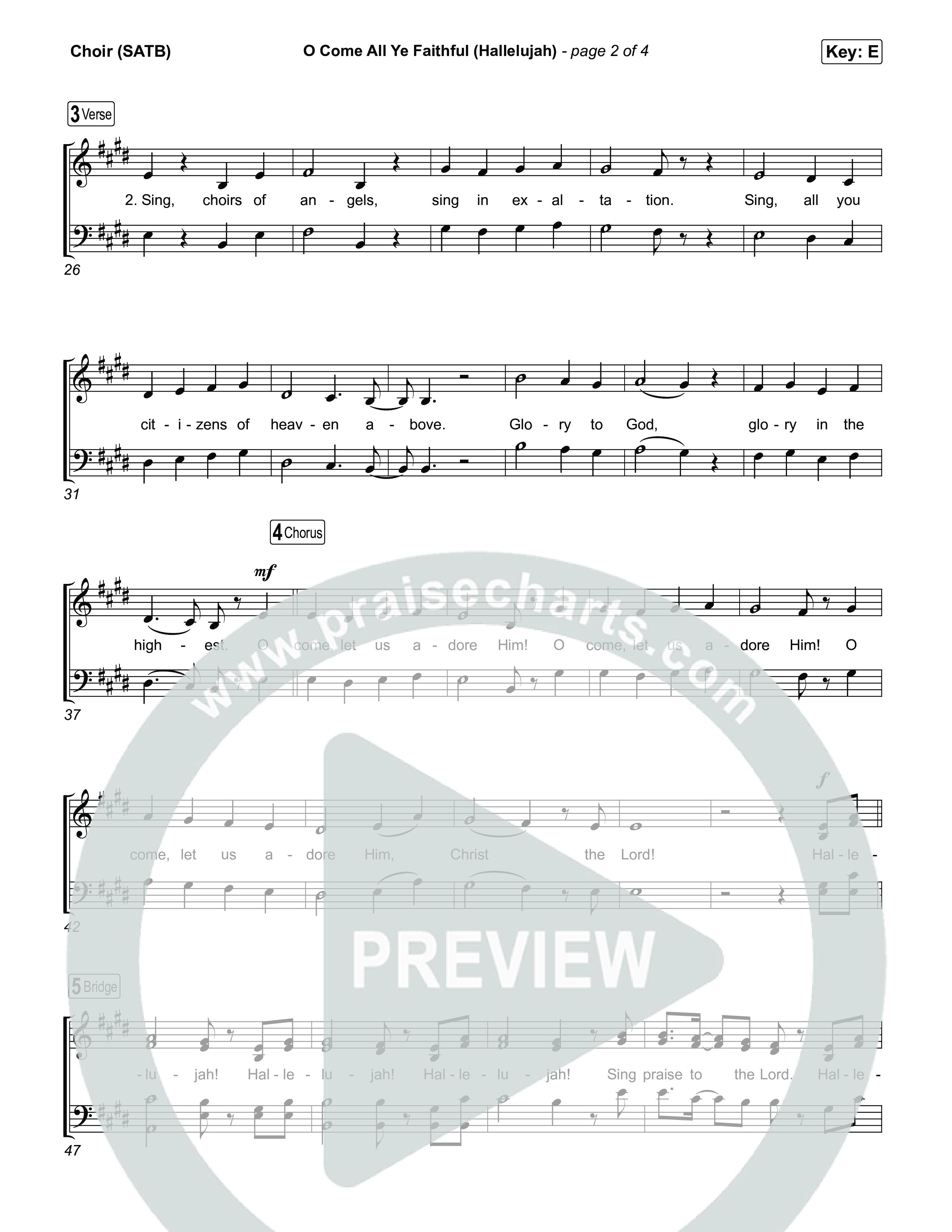 O Come All Ye Faithful (Hallelujah) Choir Sheet (SATB) (Charity Gayle)