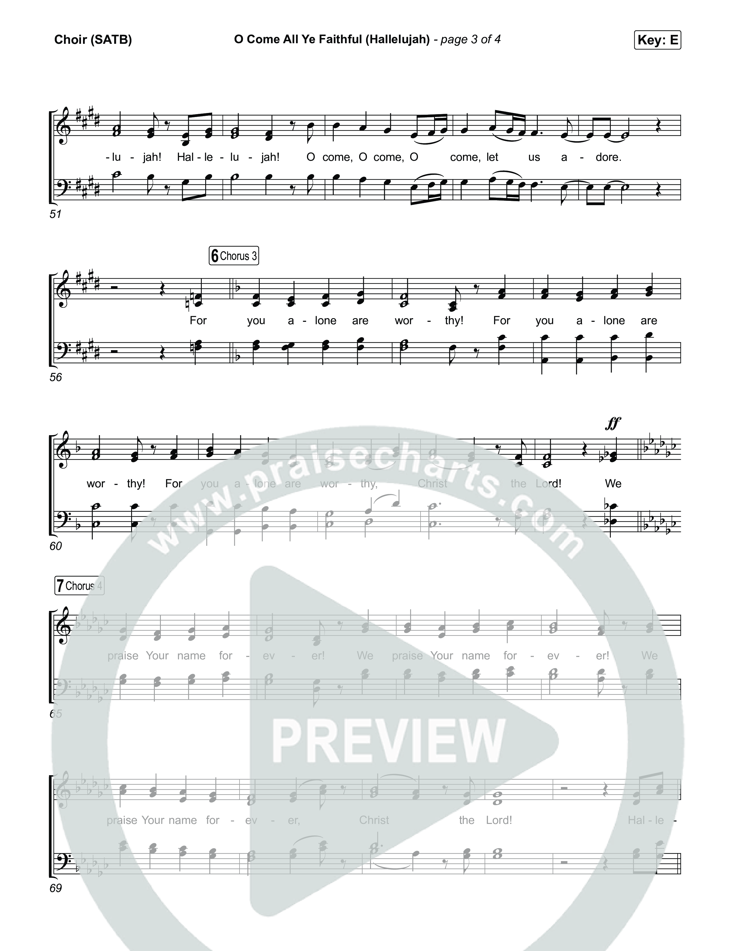 O Come All Ye Faithful (Hallelujah) Choir Sheet (SATB) (Charity Gayle)