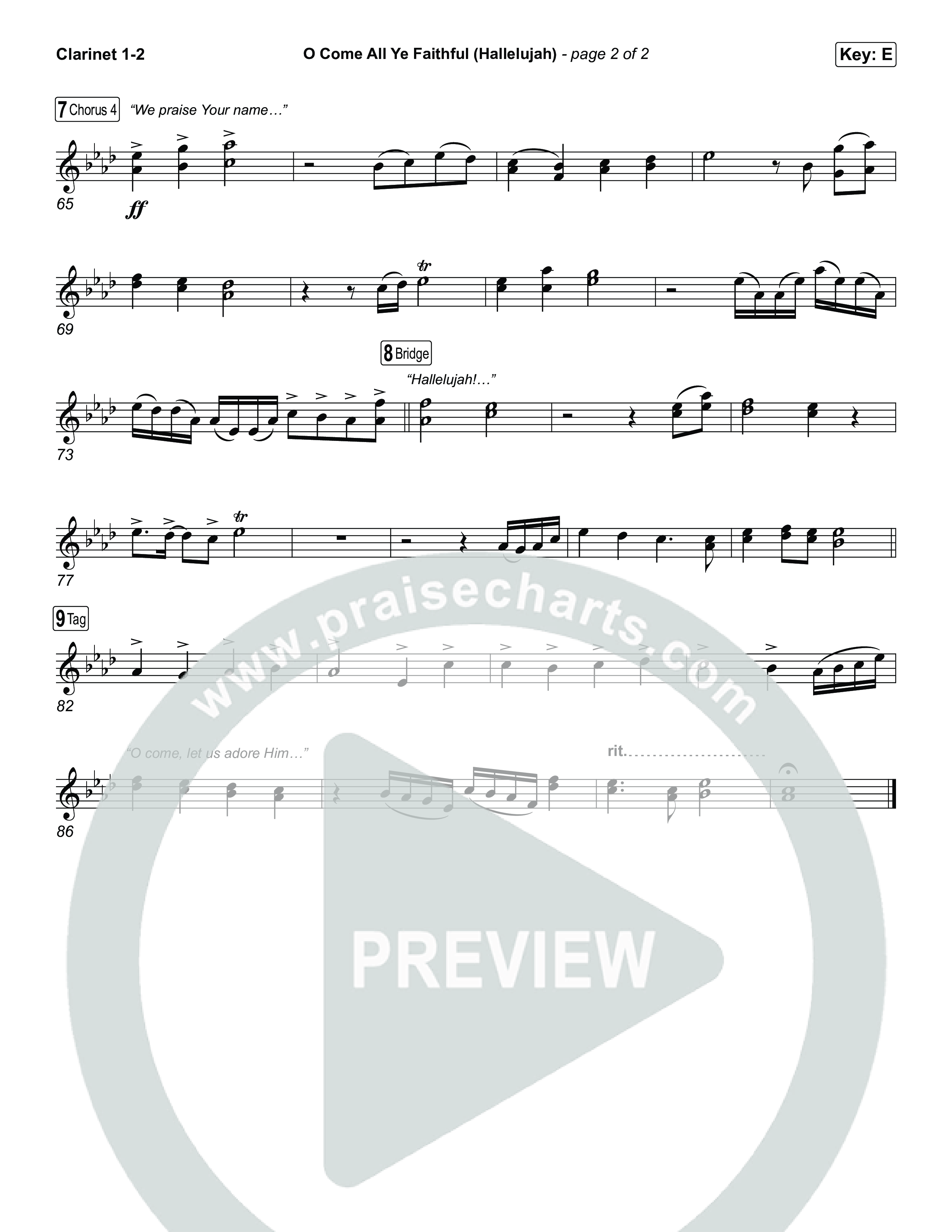 O Come All Ye Faithful (Hallelujah) Clarinet 1,2 (Charity Gayle)
