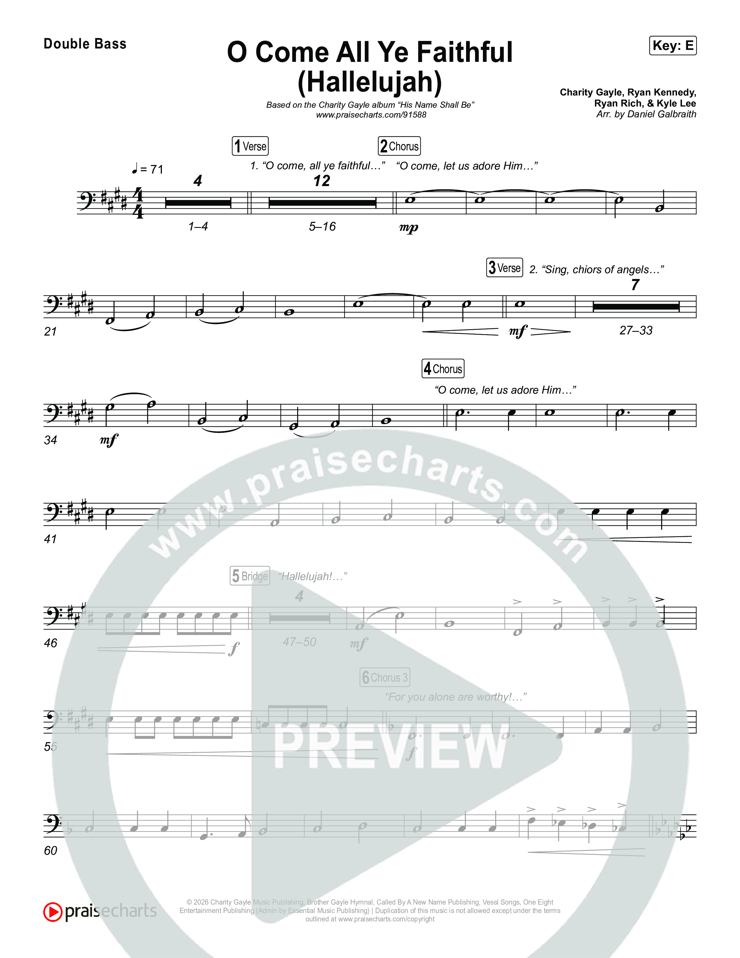 O Come All Ye Faithful (Hallelujah) String Bass (Charity Gayle)