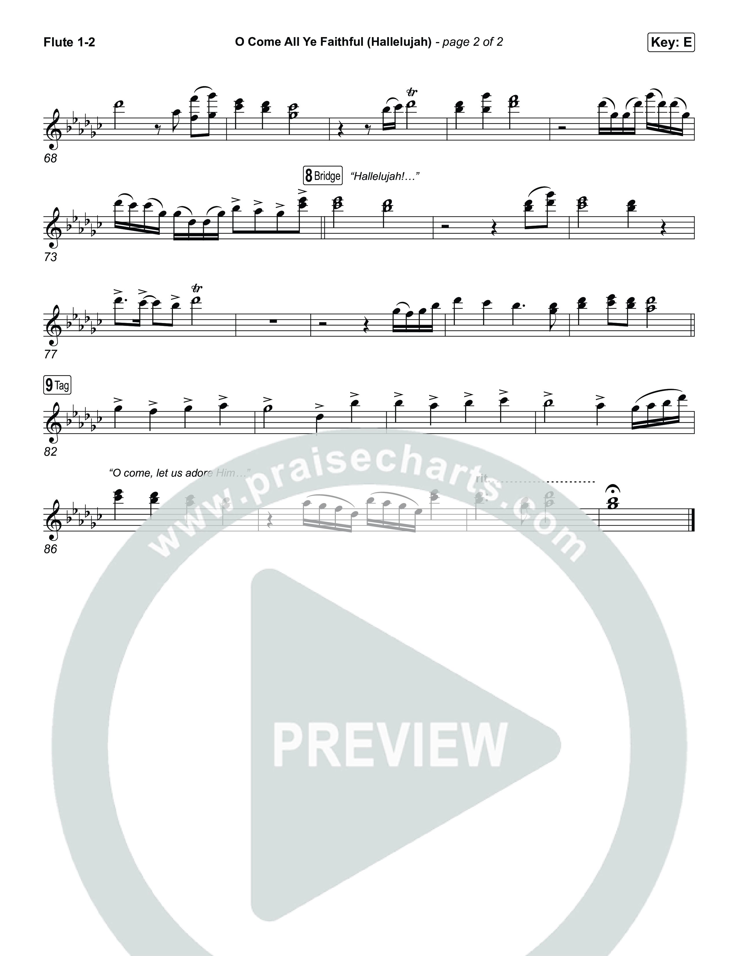 O Come All Ye Faithful (Hallelujah) Flute 1,2 (Charity Gayle)