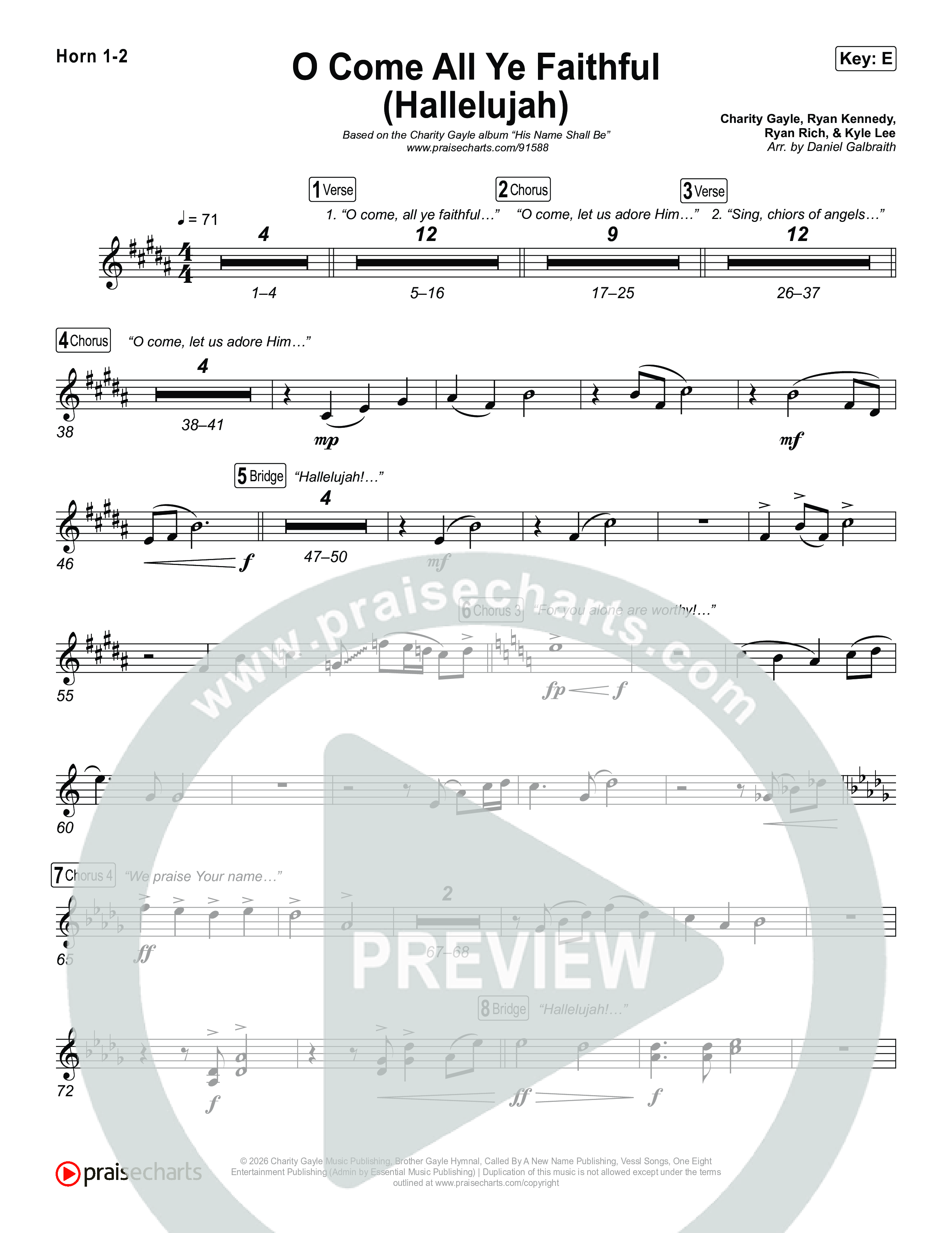 O Come All Ye Faithful (Hallelujah) Brass Pack (Charity Gayle)