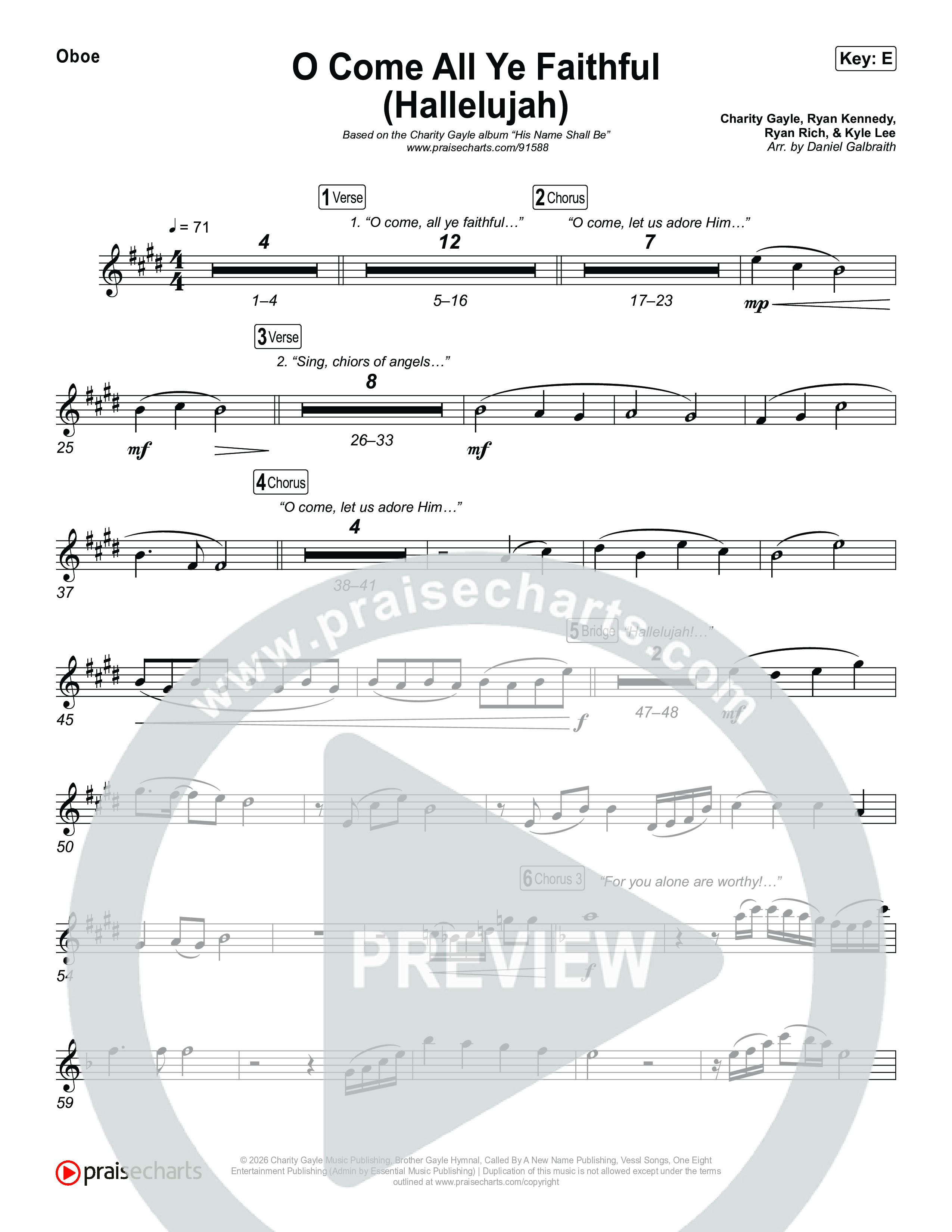 O Come All Ye Faithful (Hallelujah) Oboe (Charity Gayle)